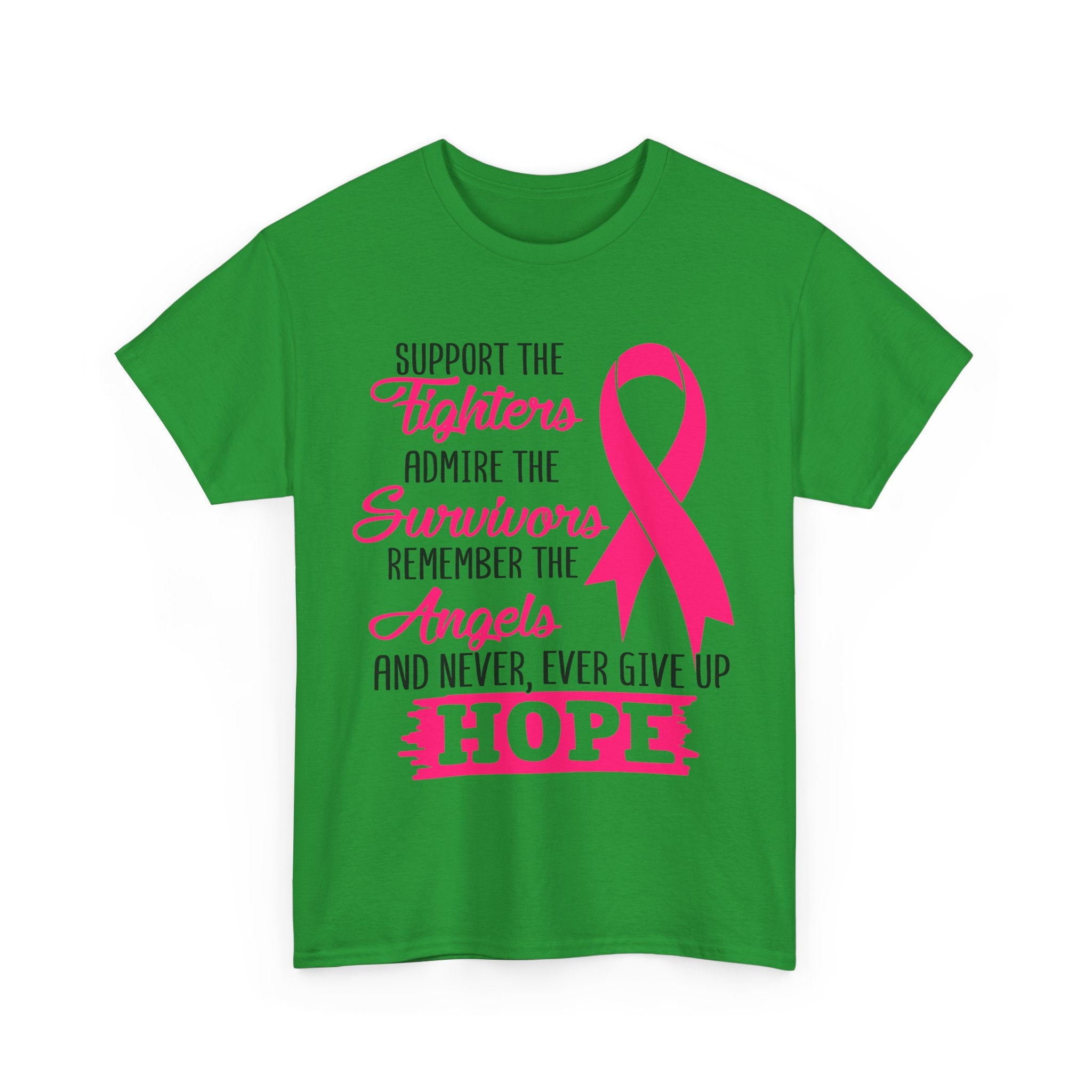 Hope Support Cotton Tee for Fighters and Survivors, Awareness T-Shirt, Breast Cancer Gift, Inspirational Apparel, Unisex Charity Shirt
