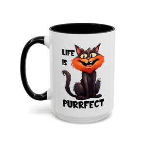 Purrfect Cat Accent Coffee Mug, Cat Lover Gift, Funny Drinkware, Cute Kitchen Accessory, Pet Owner Mug, Unique Gift Idea