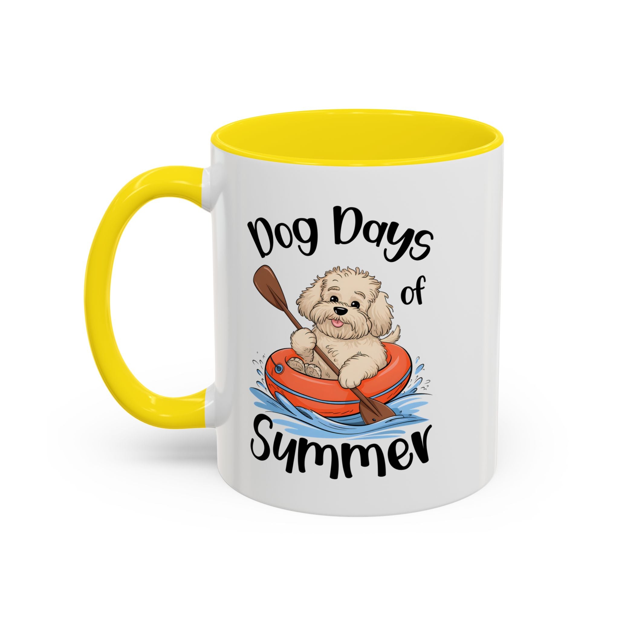 Dog Days of Summer Coffee Mug, Cute Dog Mug, Pet Lover Gift, Summer Vibes, Beach Decor, Fun Pet Cup, Canoeing Dog Design