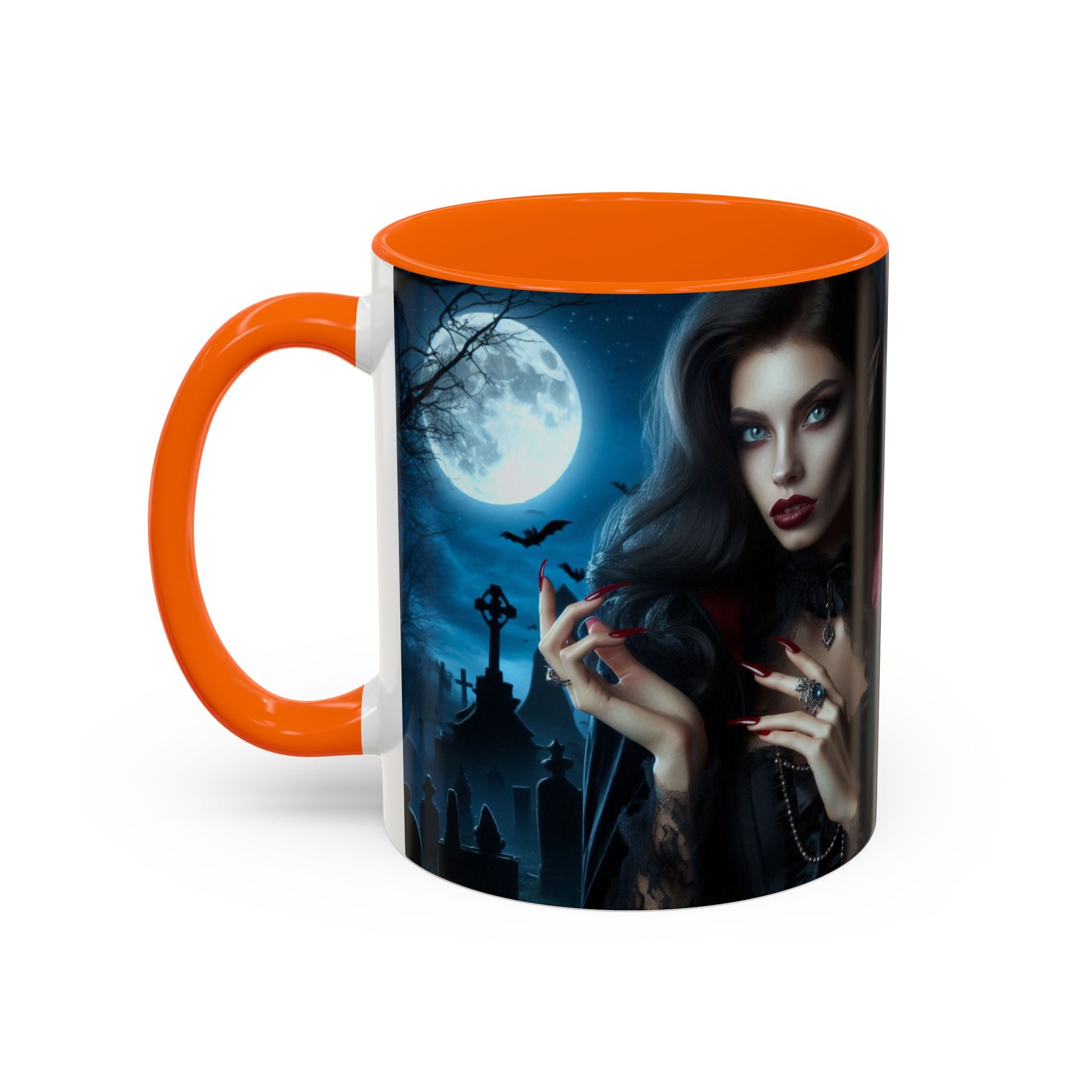 halloween Gothic Vampire Coffee Mug – 11/15oz full moon graveyard