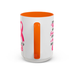 Inspirational Pink Ribbon Coffee Mug: Support Fighters, Admire Survivors, Celebrate Hope, Gift for Cancer Awareness, Motivational Mug