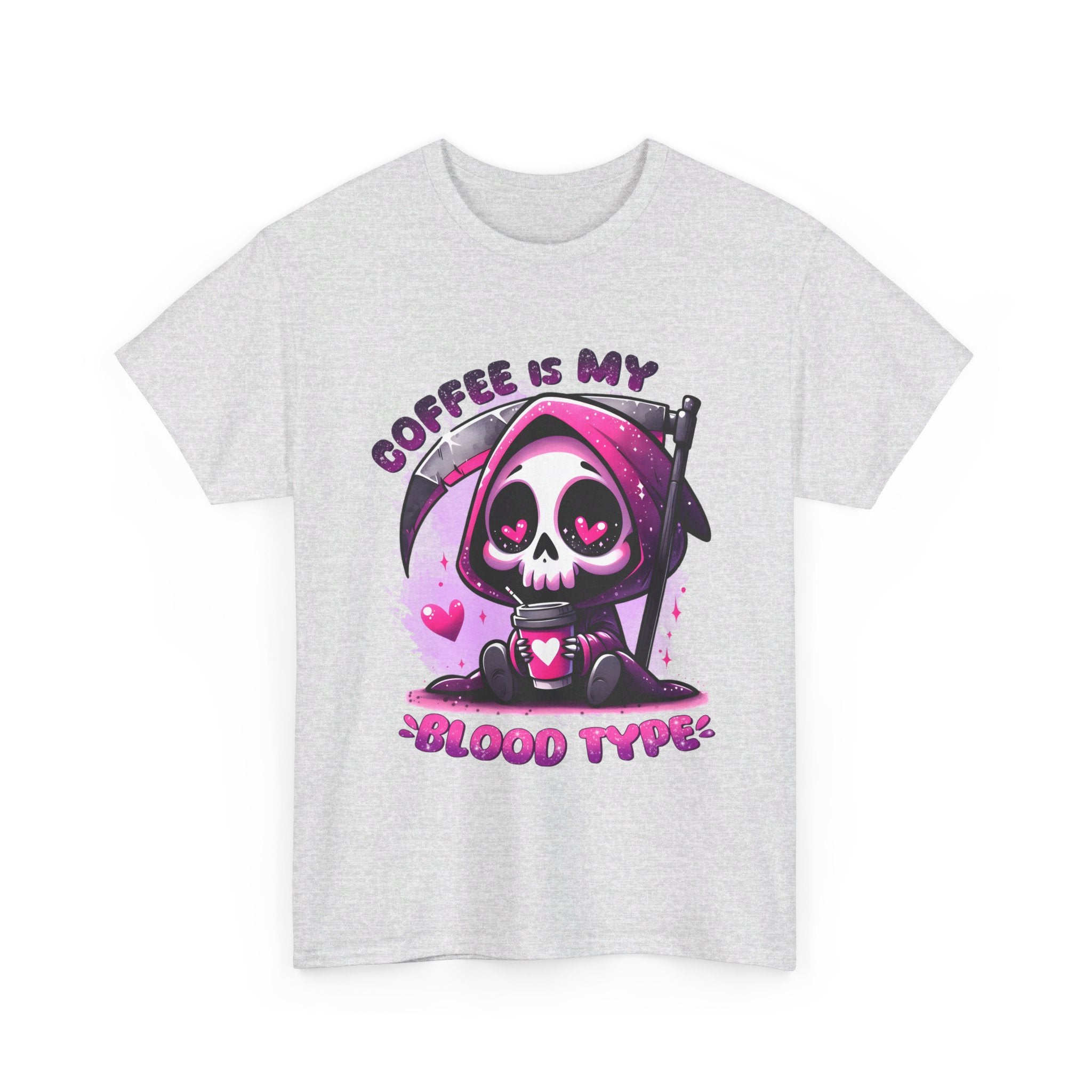 grim reaper coffee is my blood type Unisex Heavy Cotton Tee by the x m world