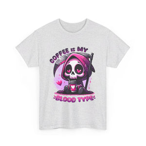 grim reaper coffee is my blood type Unisex Heavy Cotton Tee by the x m world