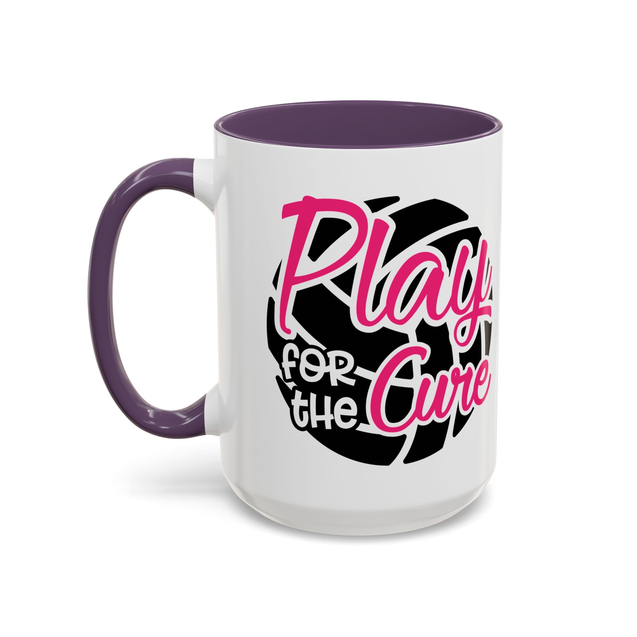 Volleyball  Coffee Mug, Play for the Cure Cup, Sports Gift , Athletes, Cancer Awareness, Inspirational Mug