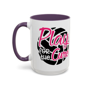 Volleyball  Coffee Mug, Play for the Cure Cup, Sports Gift , Athletes, Cancer Awareness, Inspirational Mug