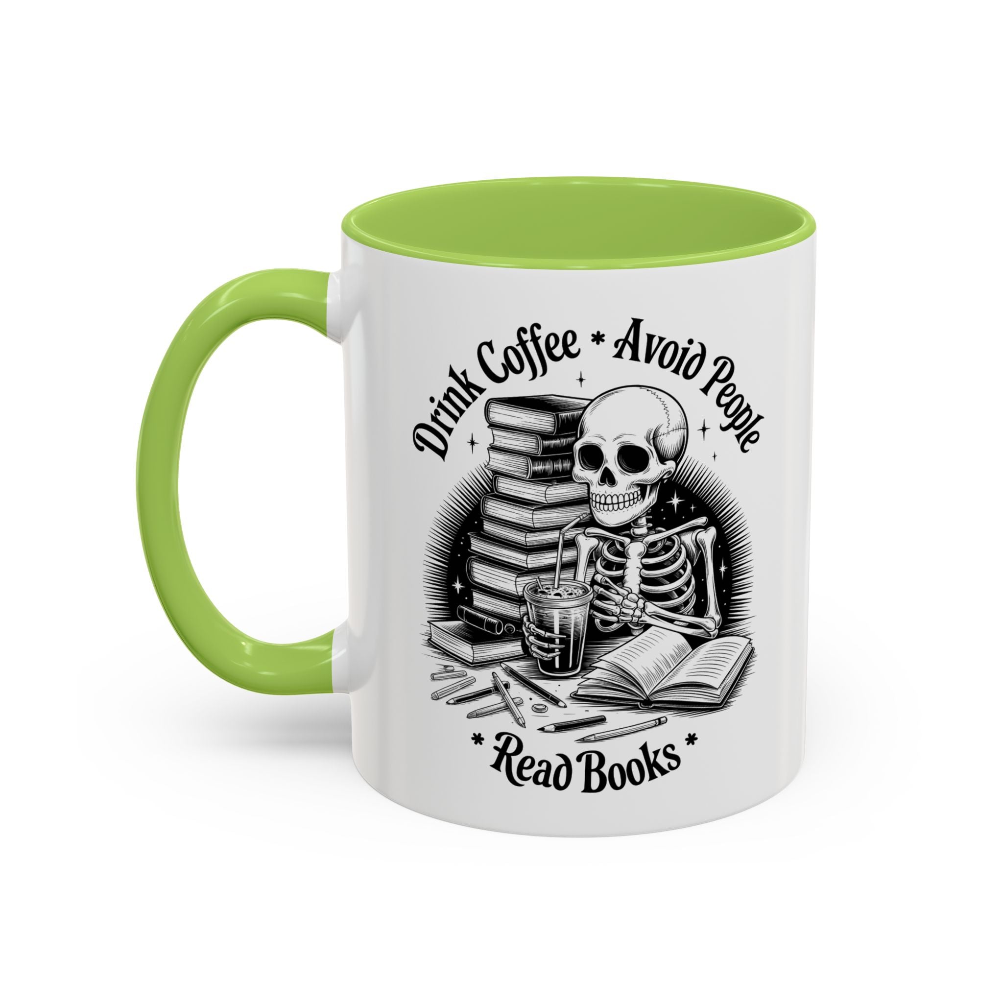 Skeleton Coffee Mug - Drink Coffee, Avoid People funny adult humor