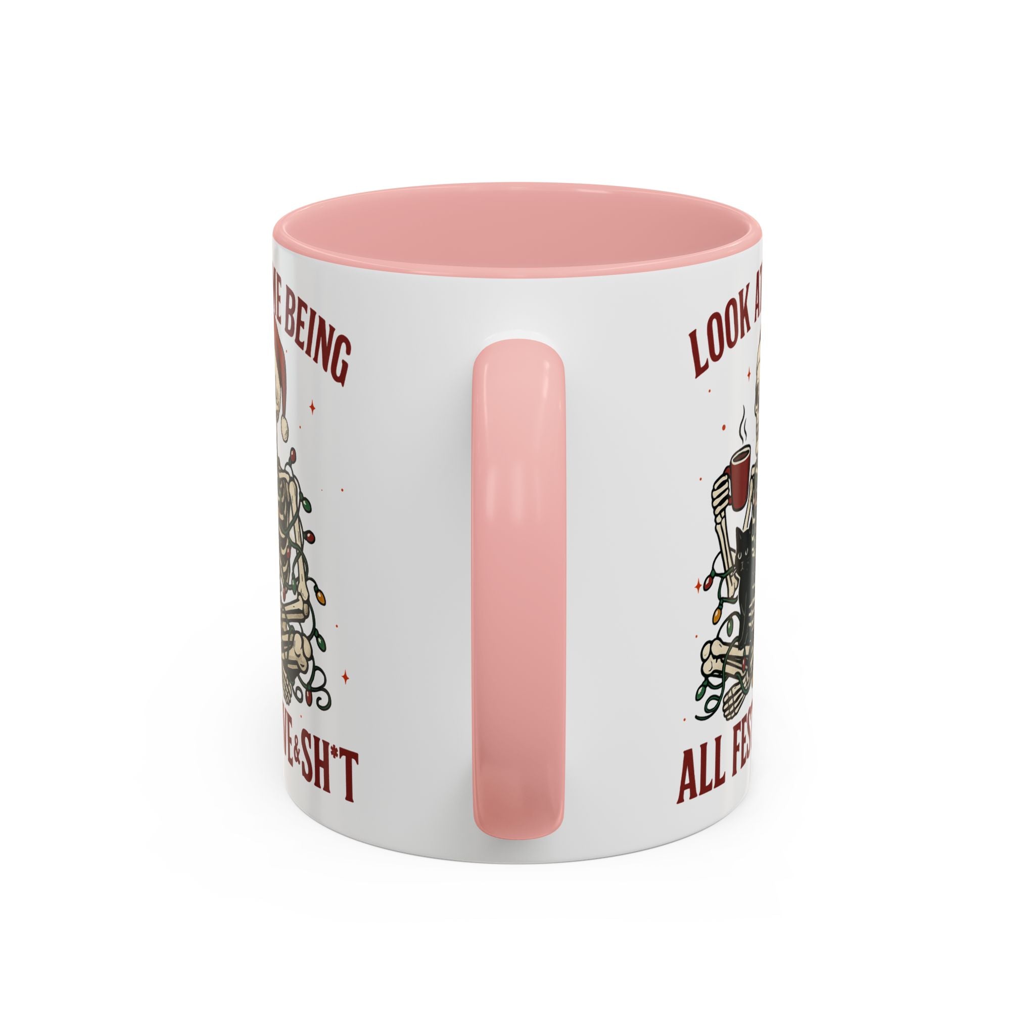 Festive Skeleton Christmas cheer winter Coffee Mug funny adult humor cup