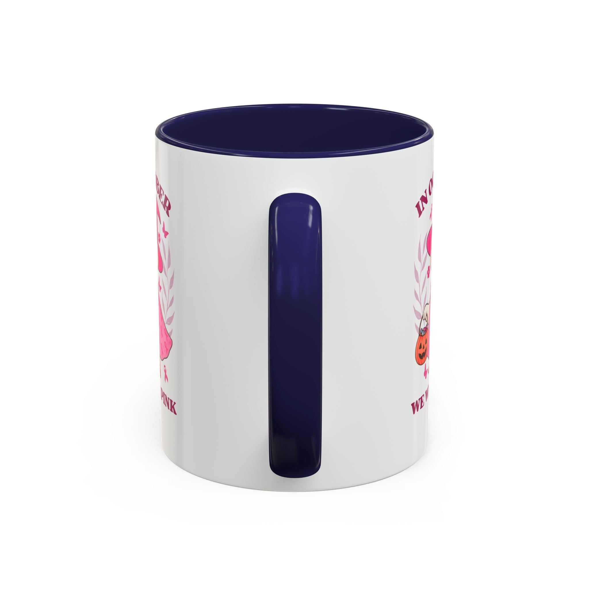 Halloween Breast Cancer Awareness Coffee Mug | October 2023 Gift, Pink Ribbon Mug, Spooky Coffee Cup, Cute Duck Mug, Fall Decor