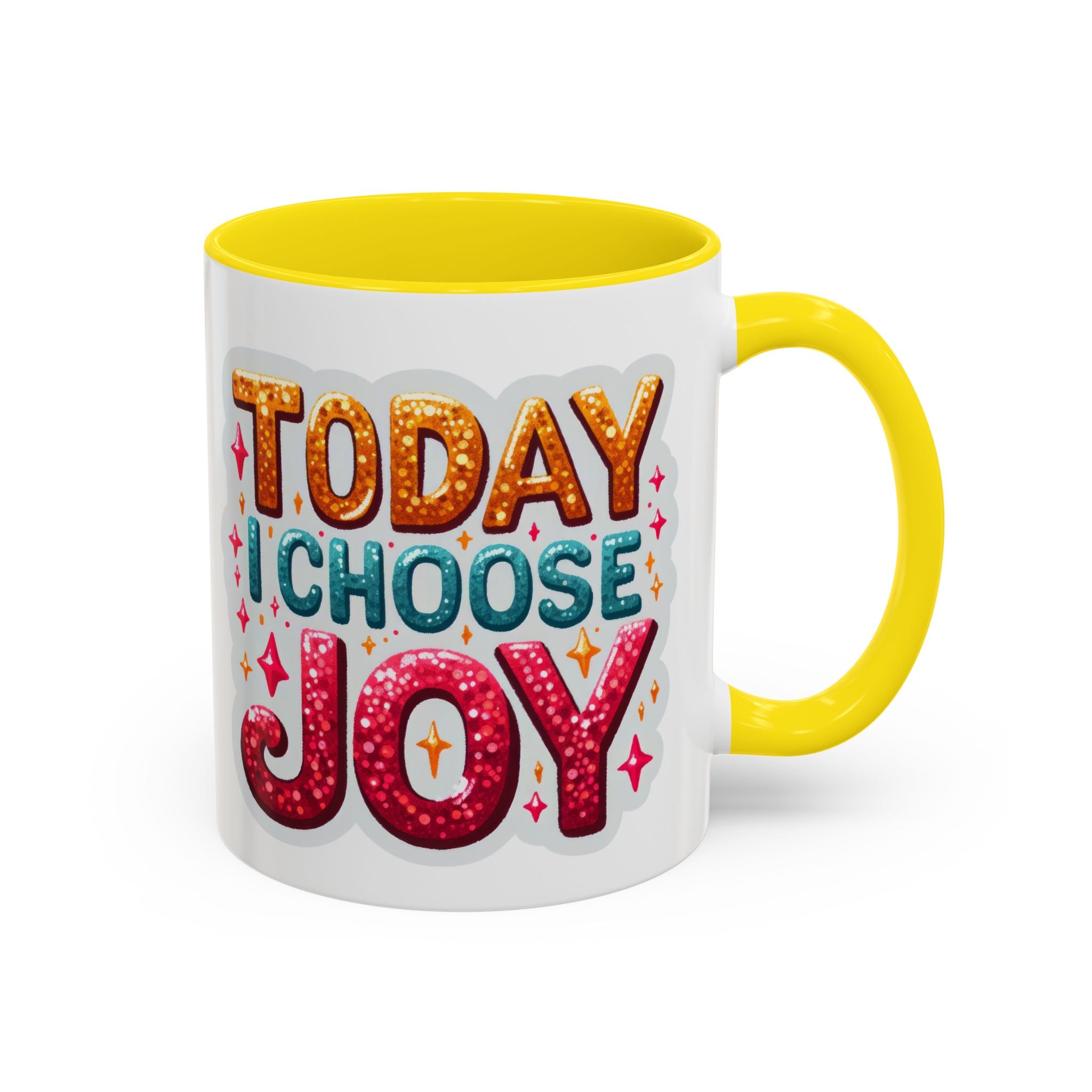 Accent Coffee Mug — "Today I Choose Joy" Inspirational Ceramic Mug