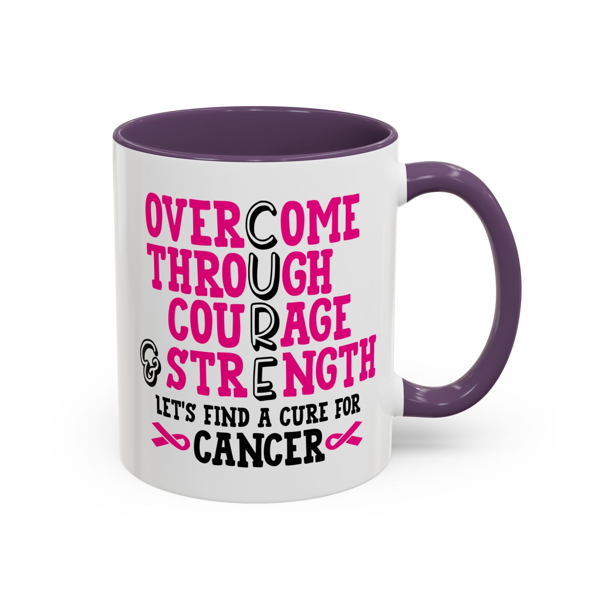 Inspirational Coffee Mug for Cancer Awareness, Gift for Supporters, Fundraising Mug for Breast Cancer, Motivational, 11oz, 15oz
