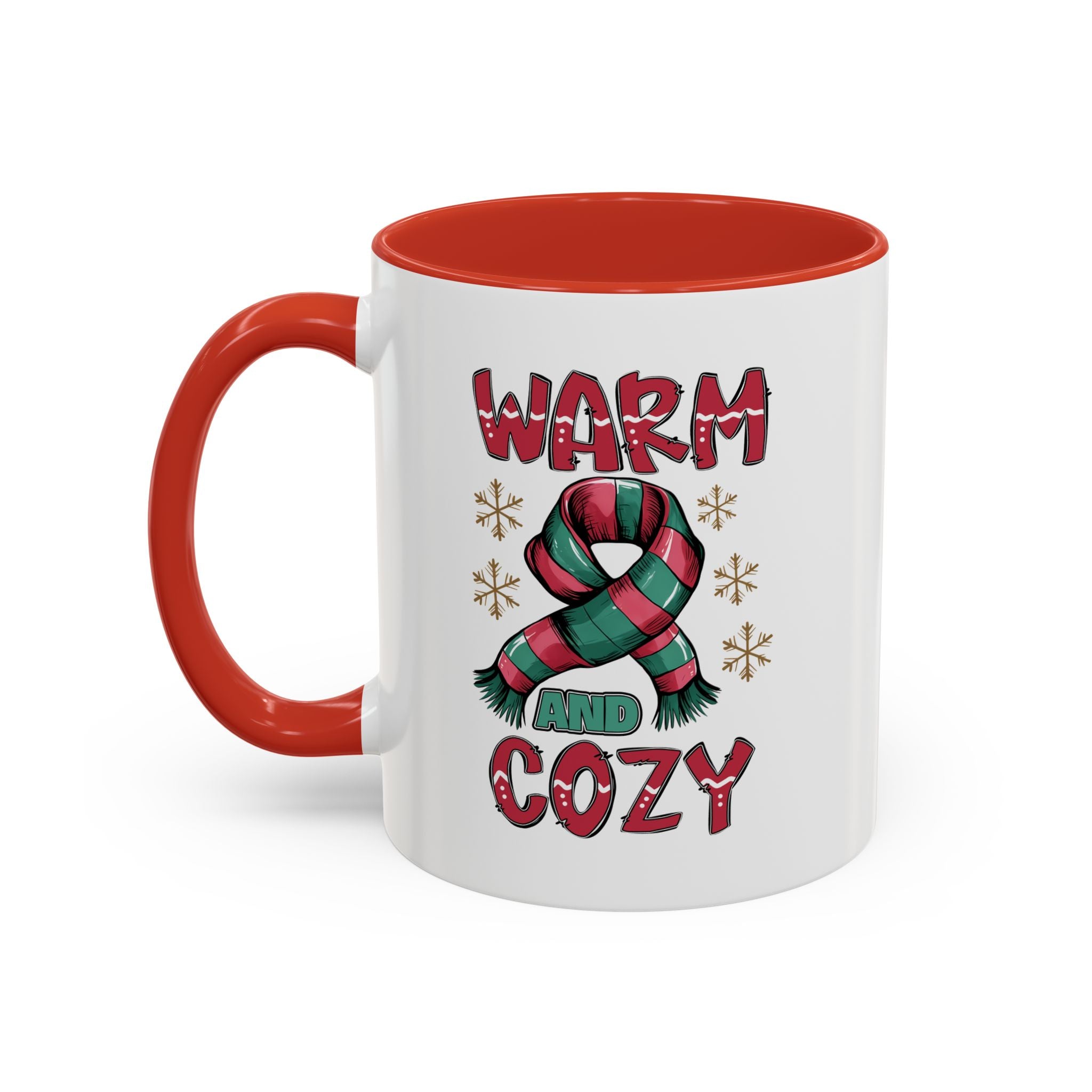 Warm & Cozy Holiday Accent Coffee Mug - Perfect for Winter Mornings, Christmas Gifts, Hot Beverage Lovers, Seasonal Decor, Cozy Vibes
