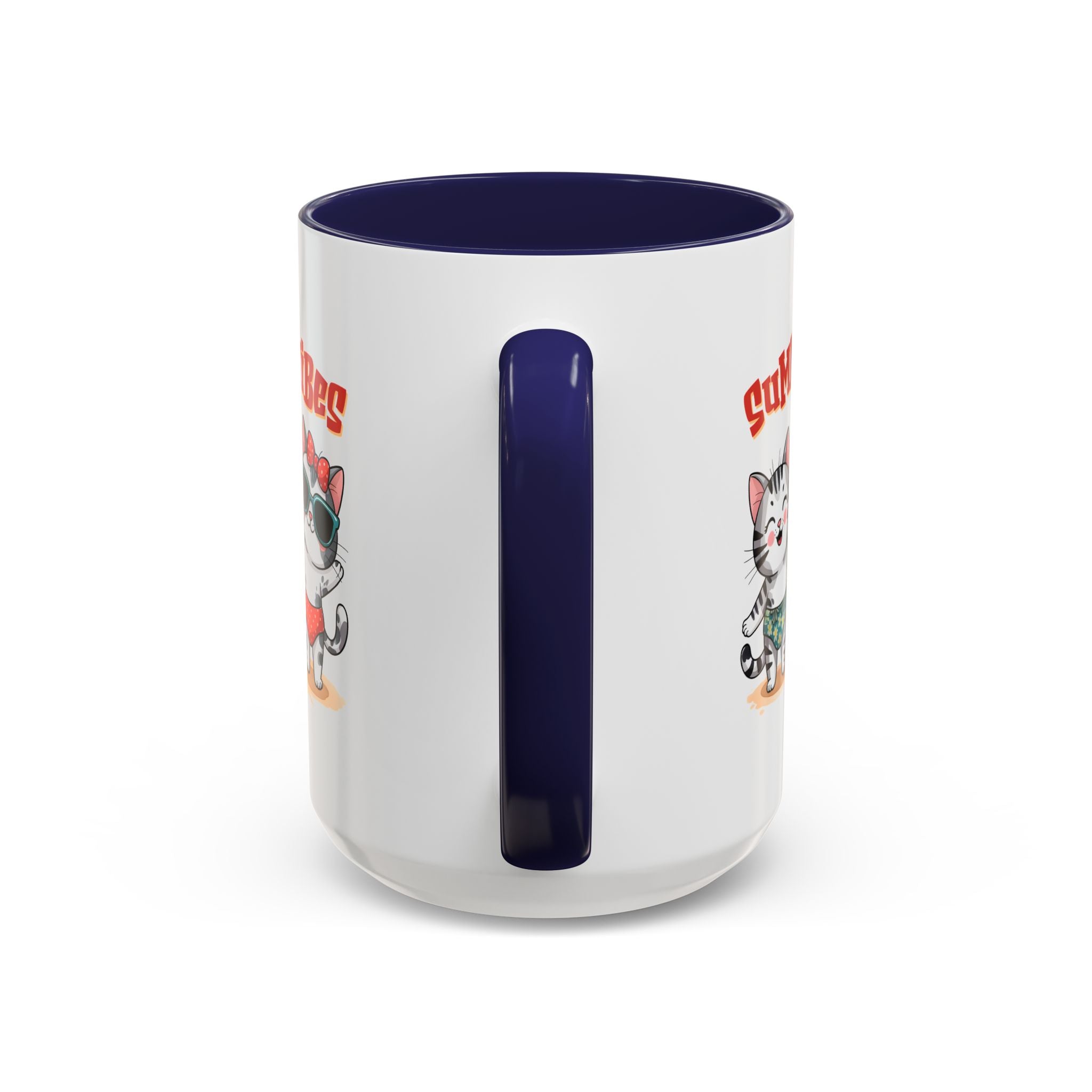 Summer Vibes Cat Coffee Mug - Fun Accent Mug for Cat Lovers