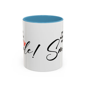Inspirational Accent Coffee Mug - "You Make Me Smile!" - Perfect Gift for Friends & Family