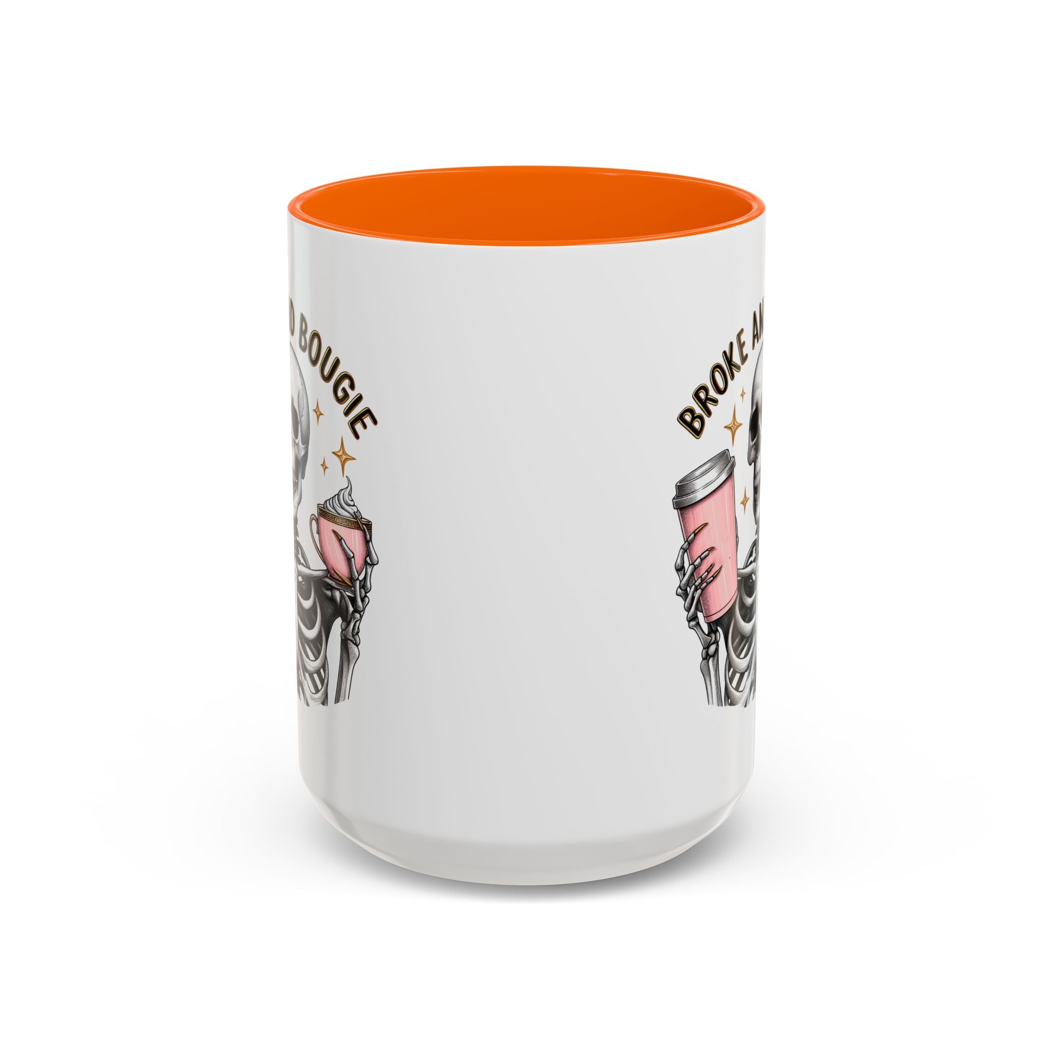 Broke and Bougie Coffee Mug, Skeleton Mug, Halloween Mug, Unique Gift for Coffee Lovers, Spooky Decor