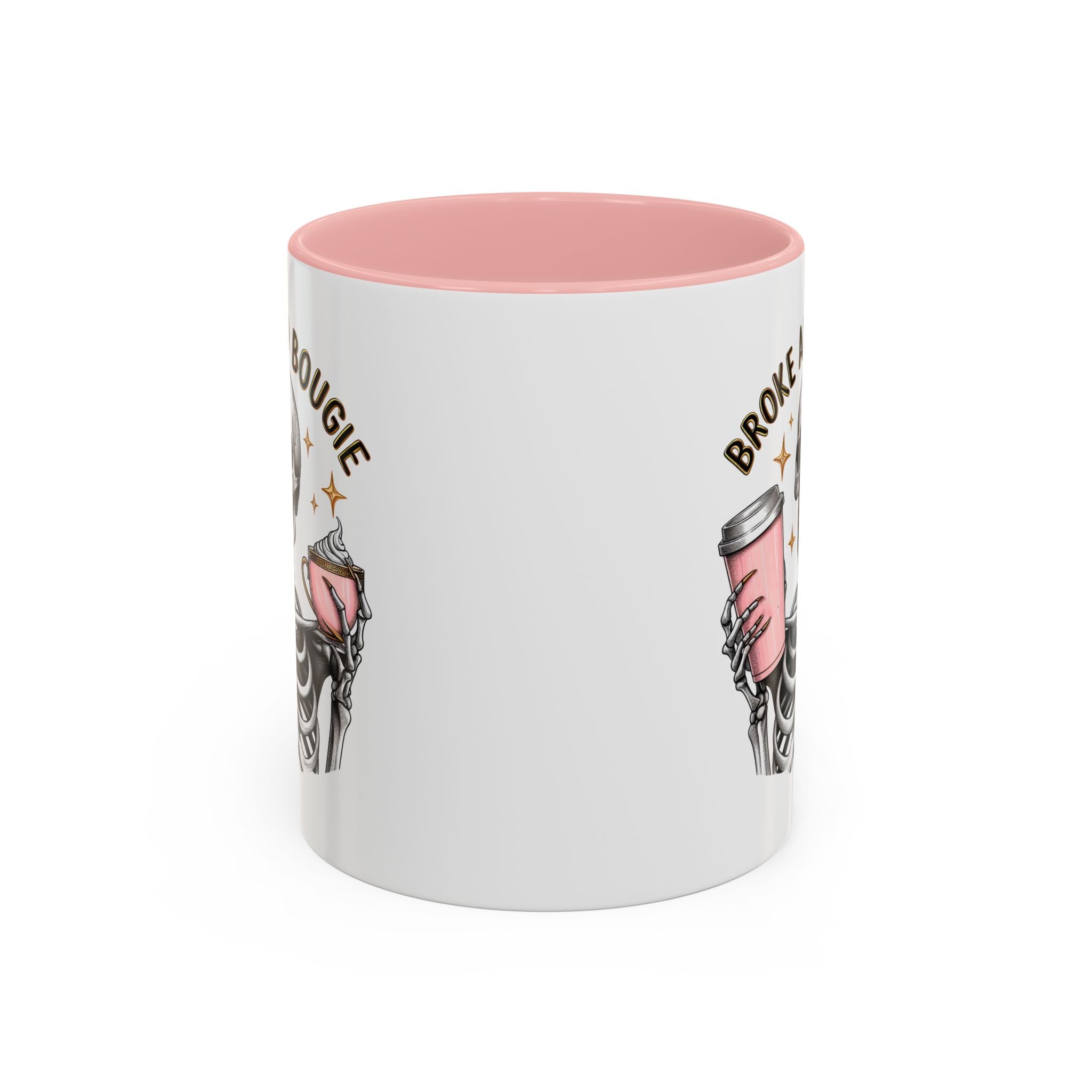 Broke and Bougie Coffee Mug, Skeleton Mug, Halloween Mug, Unique Gift for Coffee Lovers, Spooky Decor