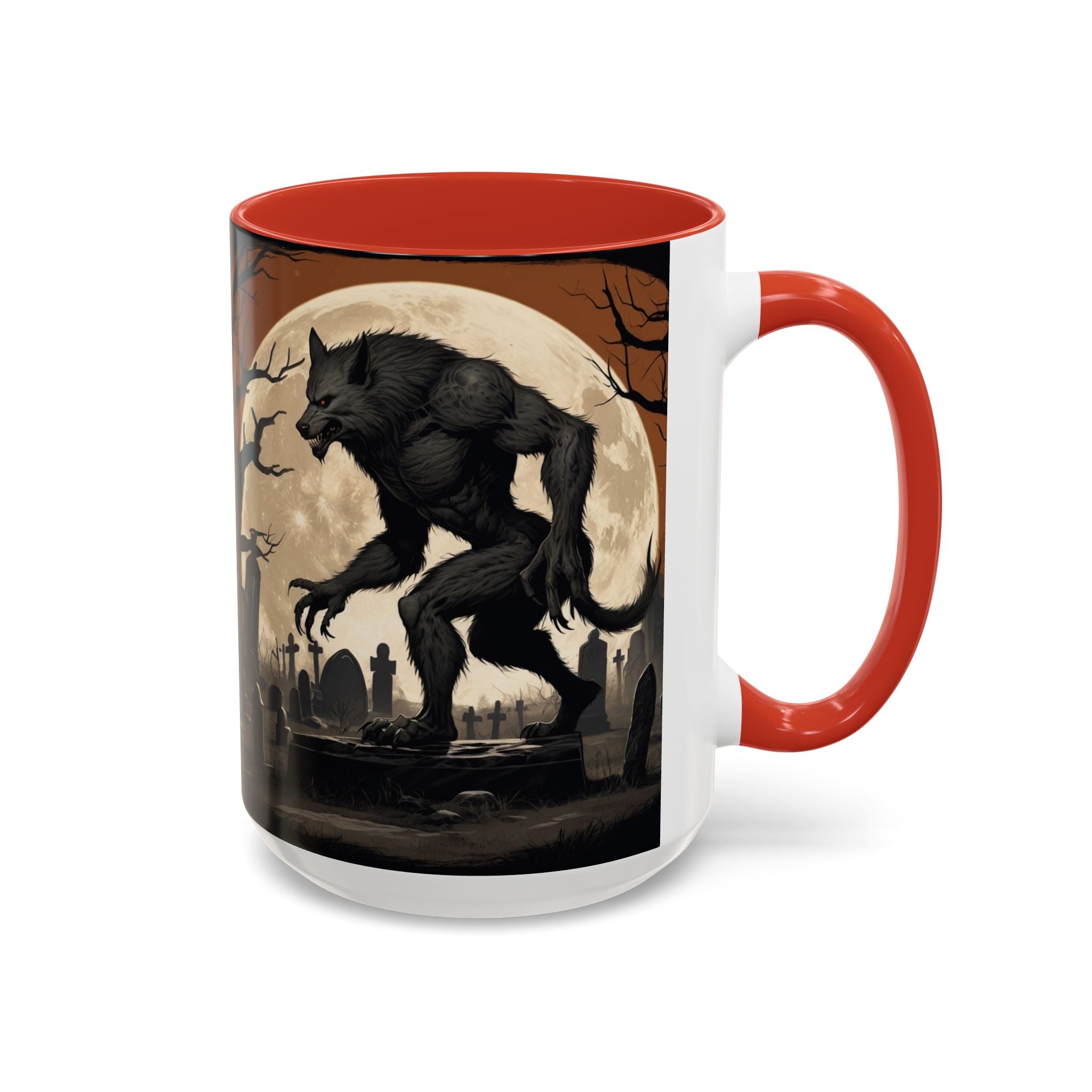 Werewolf Moon Coffee Mug — Gothic Graveyard Accent Mug fantasy horror