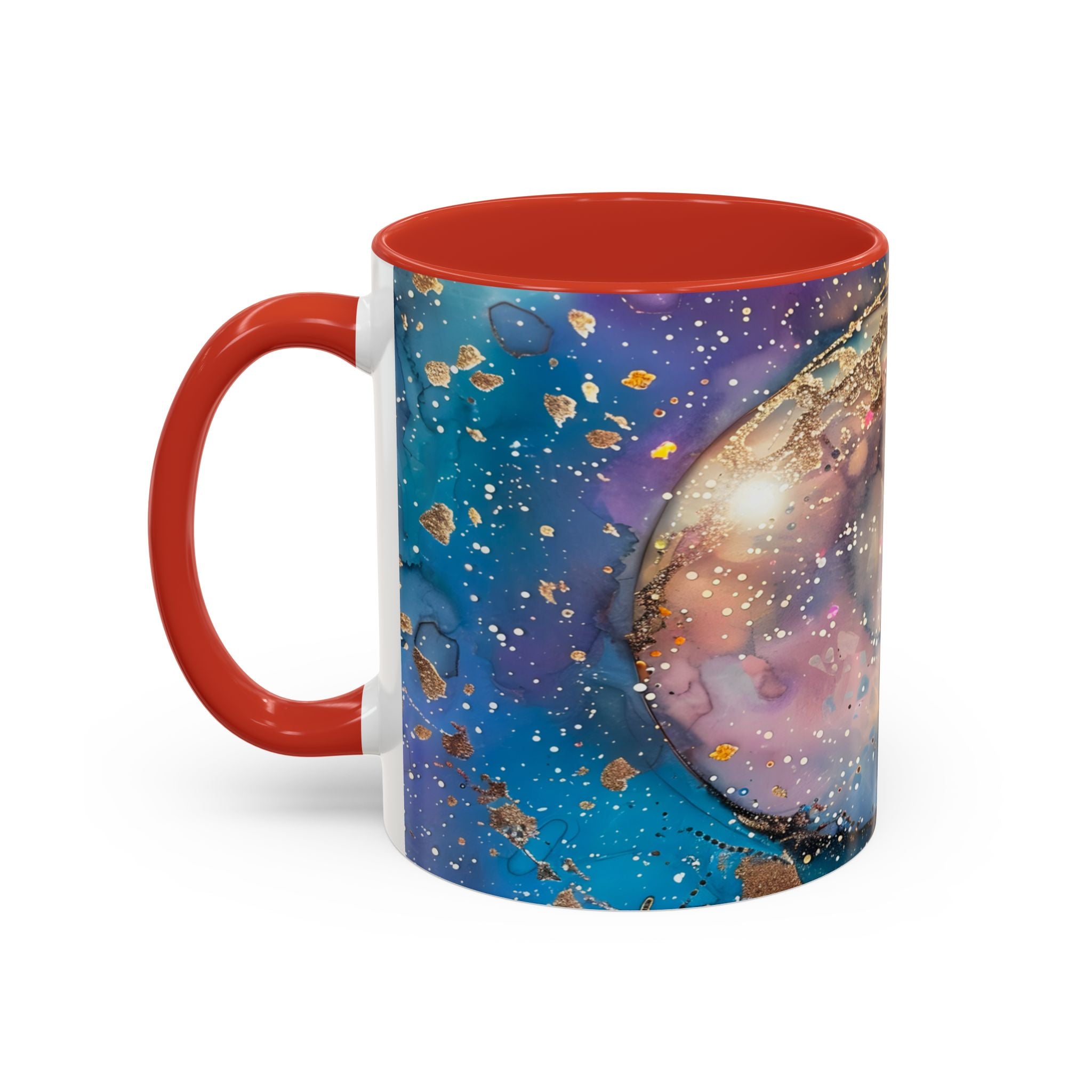 Magical Fairy Galaxy Accent Coffee Mug — Colorful Winged Fairy Art (11/15 oz) fantasy