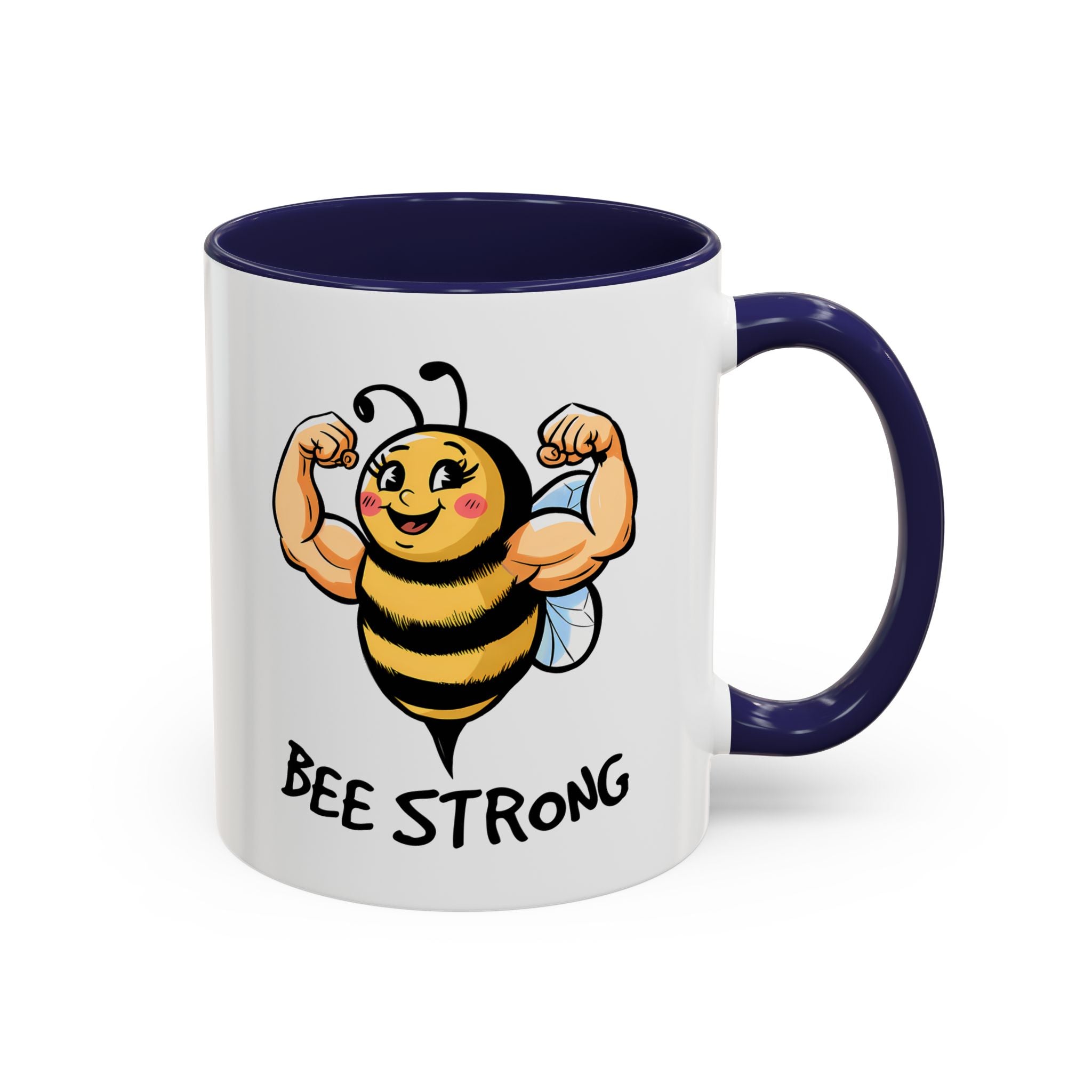 Bee Strong Accent Coffee Mug - Motivational Mug for Strength and mental health