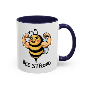 Bee Strong Accent Coffee Mug - Motivational Mug for Strength and mental health