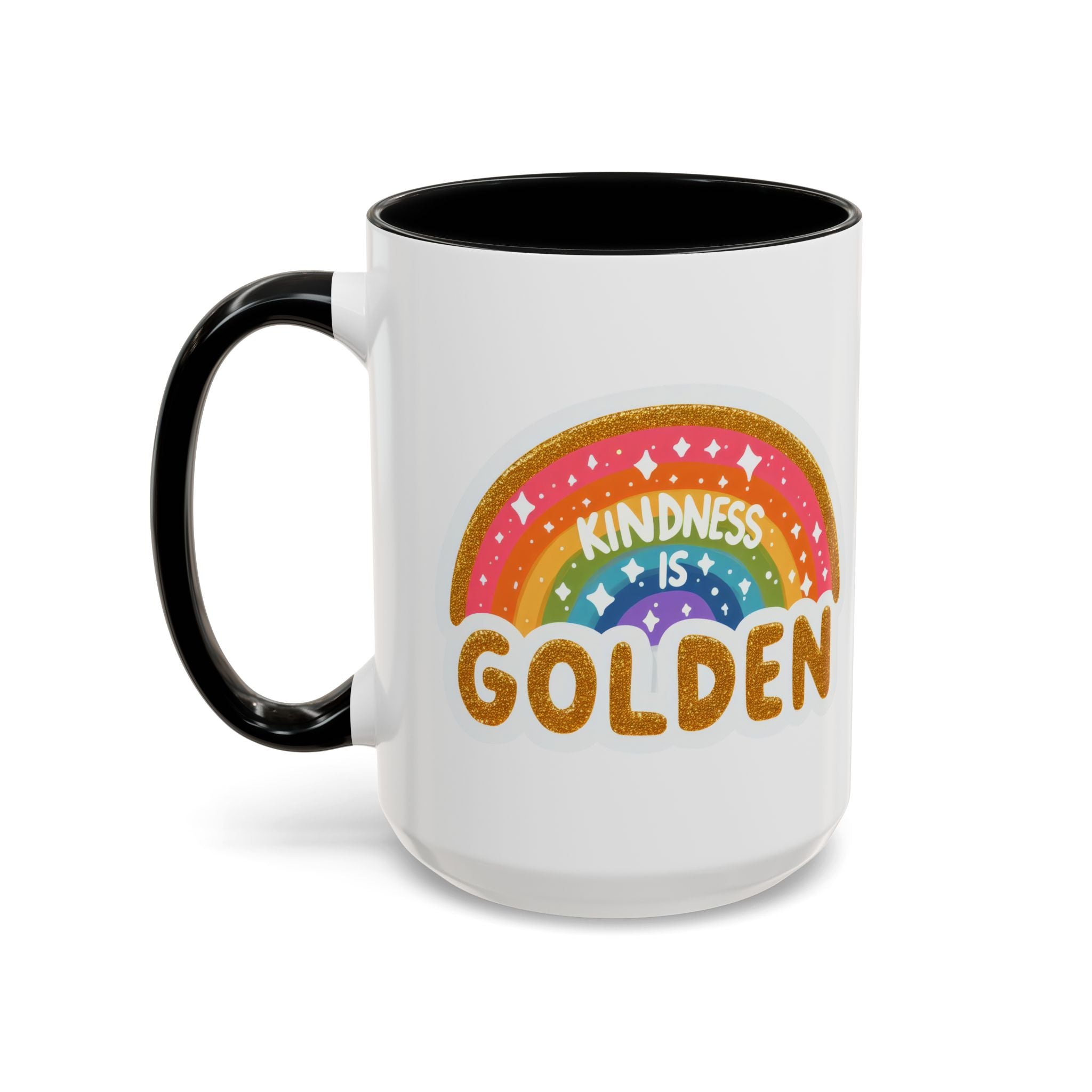 Kindness Is Golden Rainbow Accent Coffee Mug (11/15oz)