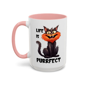 Purrfect Cat Accent Coffee Mug, Cat Lover Gift, Funny Drinkware, Cute Kitchen Accessory, Pet Owner Mug, Unique Gift Idea