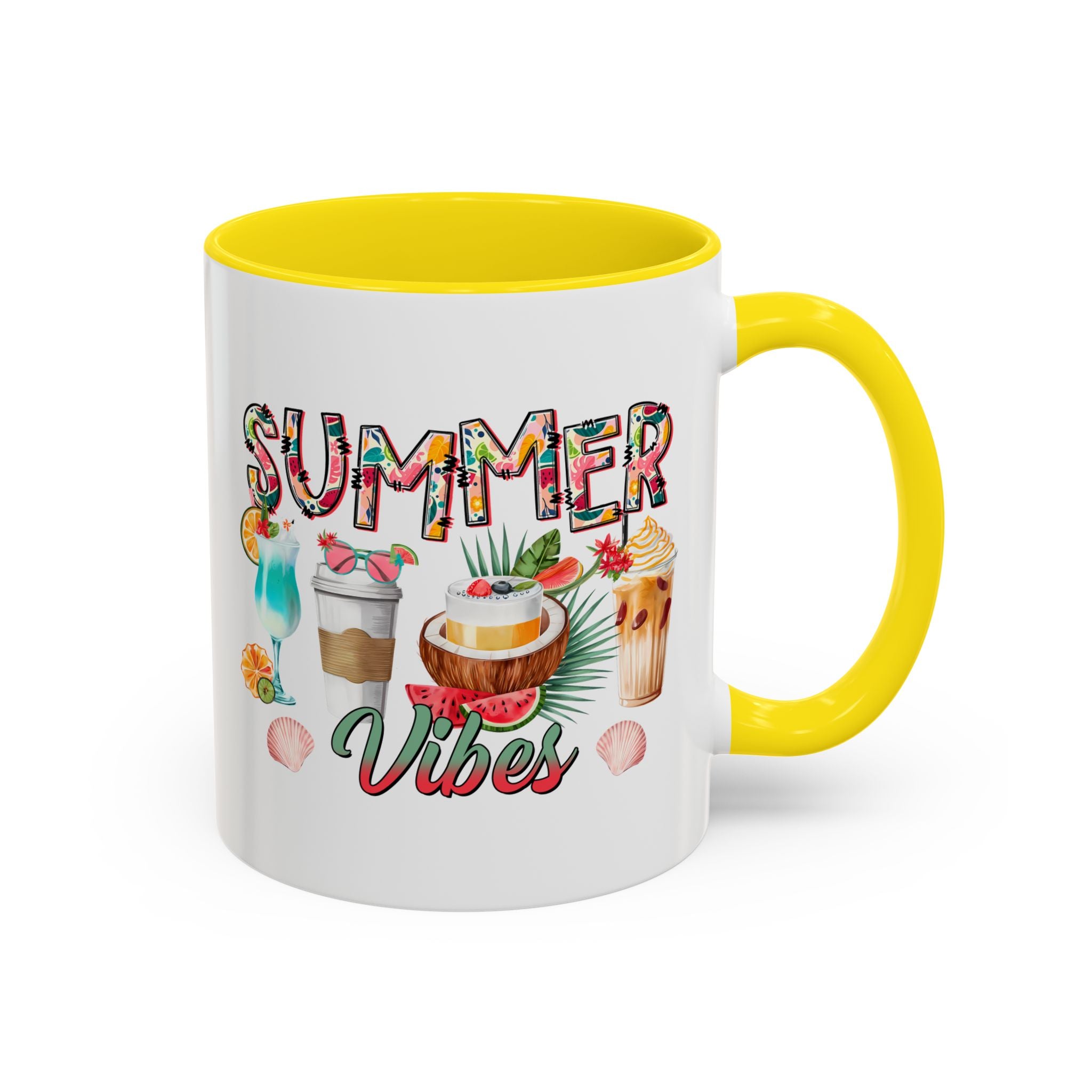 Summer Vibes Accent Coffee Mug - 11oz & 15oz - Perfect for Sunny Days & Celebrations