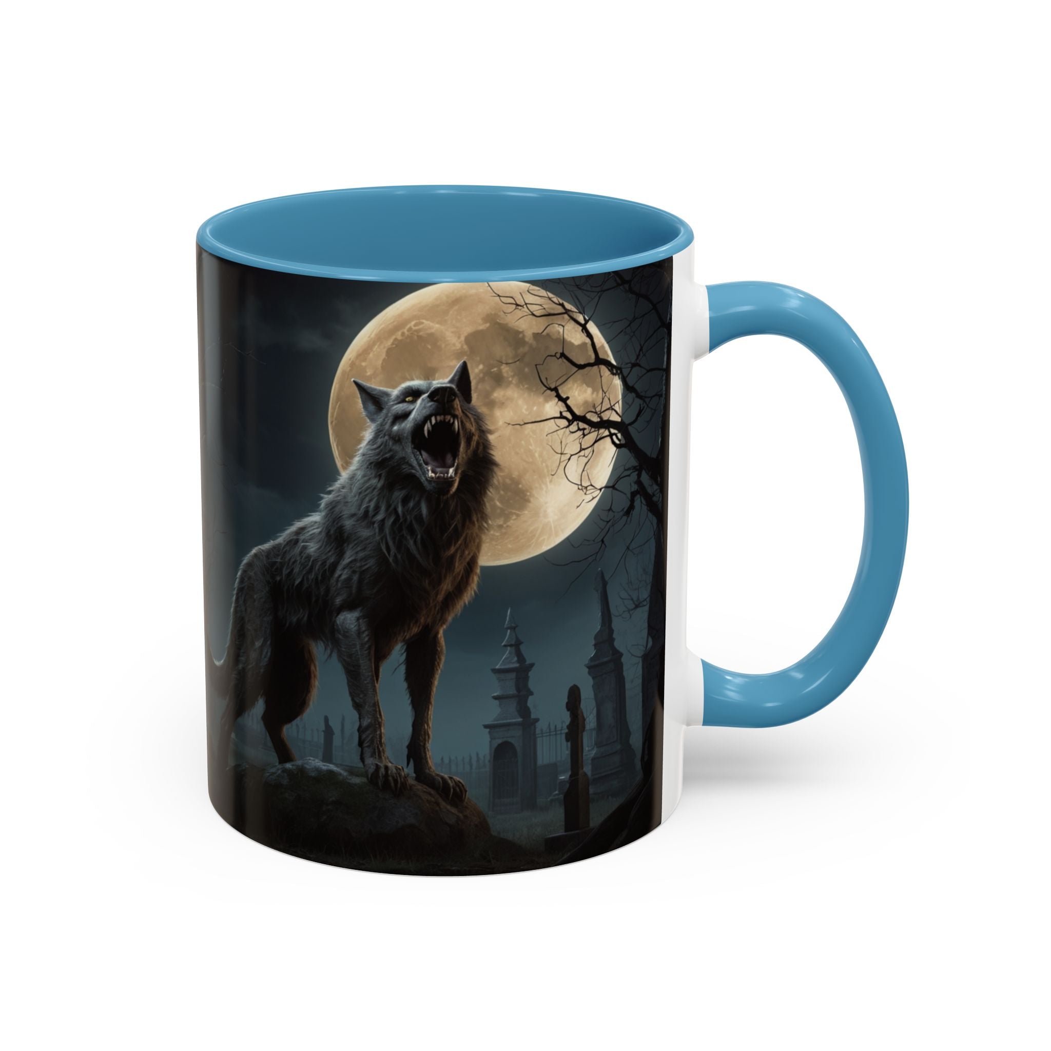 Werewolf Moon Coffee Mug — Gothic Wolf Moonlit Accent Mug fantasy horror art