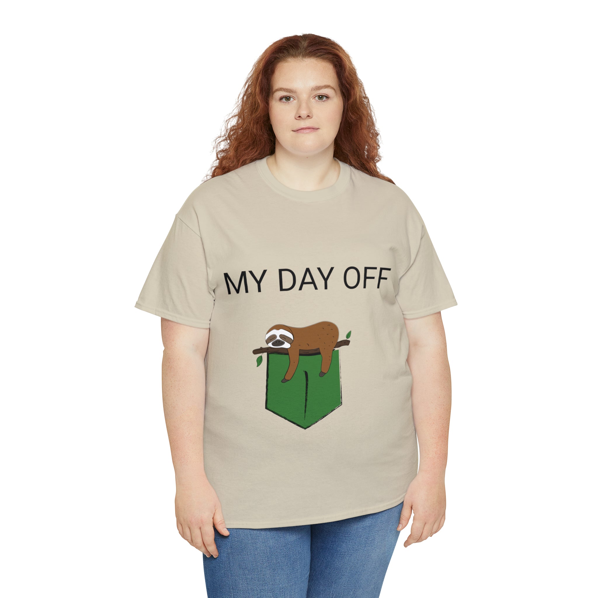 Lazy my day off  Unisex Heavy Cotton Tee funny humor t shirt for men and women