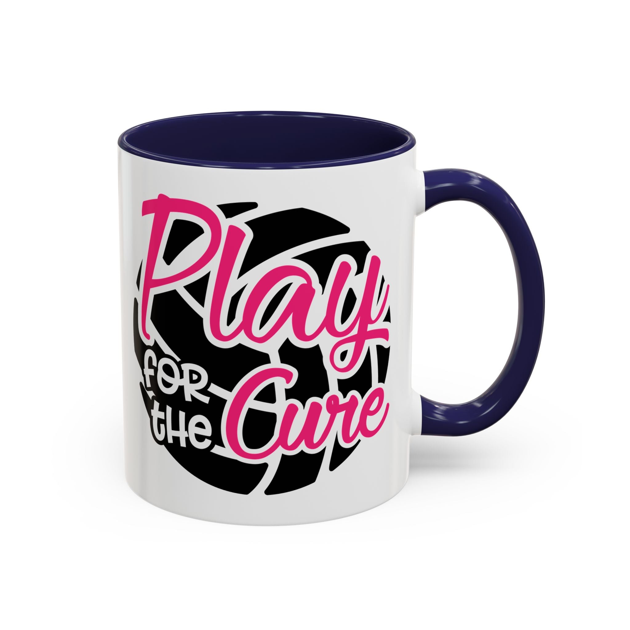 Volleyball  Coffee Mug, Play for the Cure Cup, Sports Gift , Athletes, Cancer Awareness, Inspirational Mug