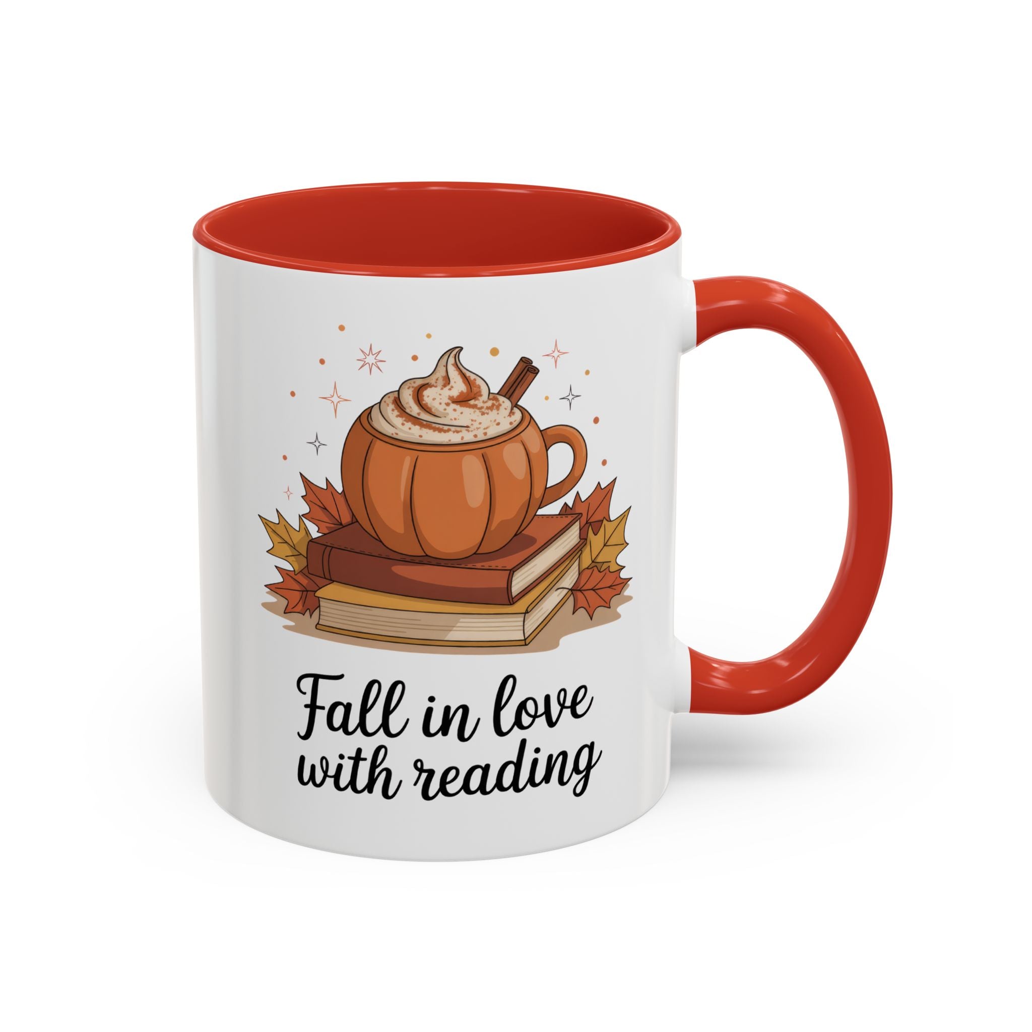 Fall-Themed Coffee Mug for Book Lovers