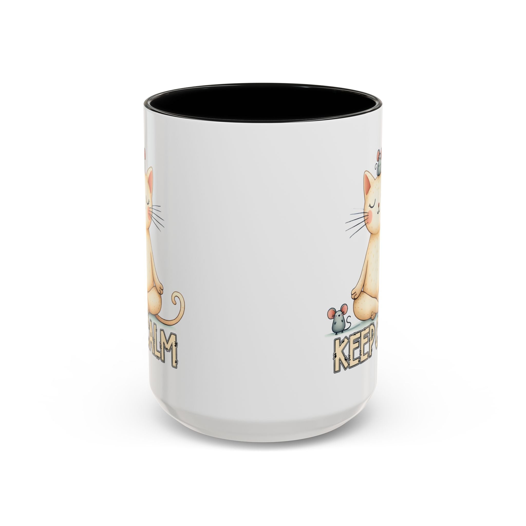 Serene Cat Coffee Mug, Funny Pet Lover's Gift, Cute Keepsake for Relaxation, Relaxing Drinkware, Quirky Home Decor