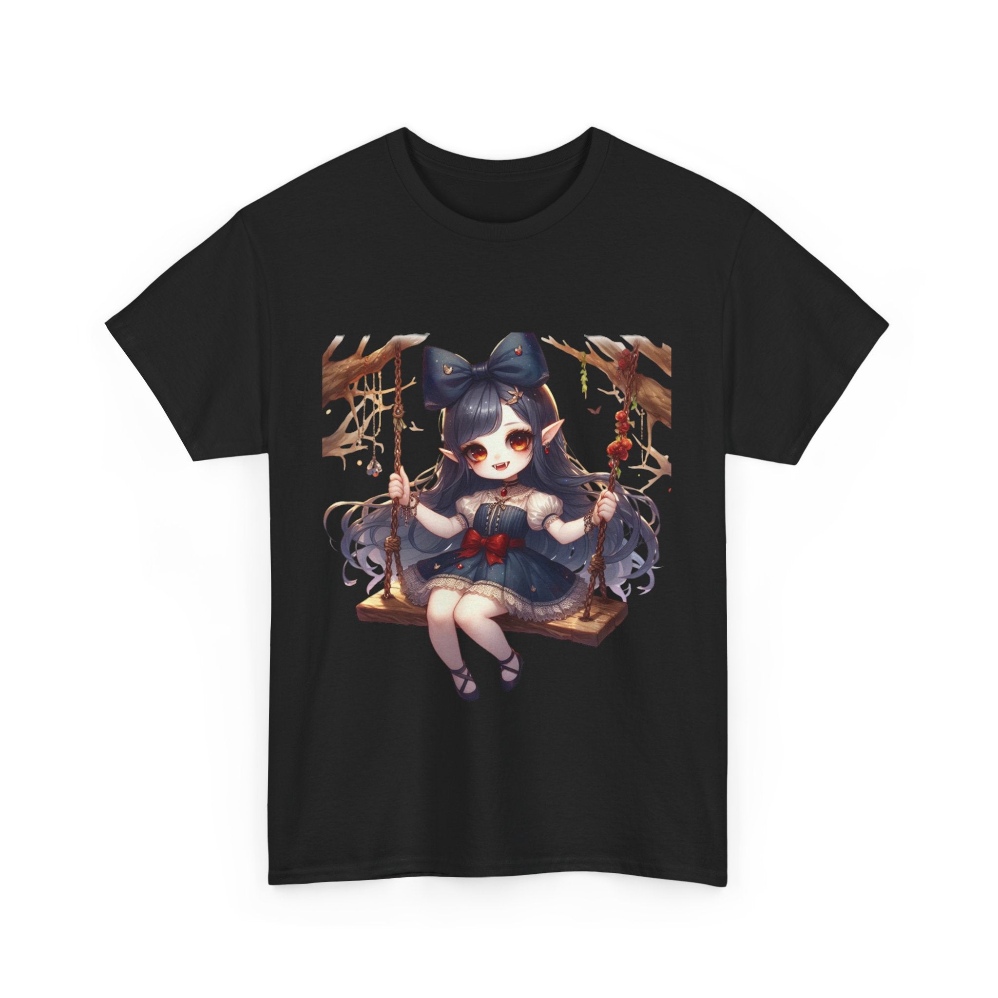 vampire girl on a swing horror Unisex Heavy Cotton Tee men women halloween #23