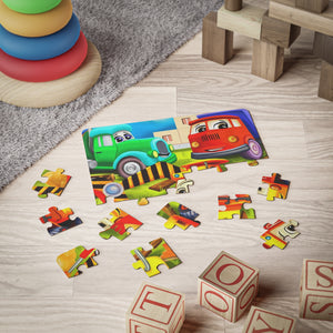Kids' Construction Vehicles Puzzle - Fun Learning Toy for Preschoolers, Educational Games, Gift for Birthday, Travel Activities