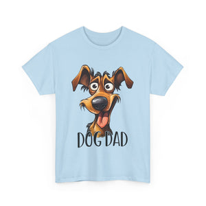 Dog Dad Unisex Heavy Cotton Tee, Pet Lover Gift, Fun Shirt for Father’s Day, Dog Owner Humor Tee, Great for Birthdays, Casual Wear