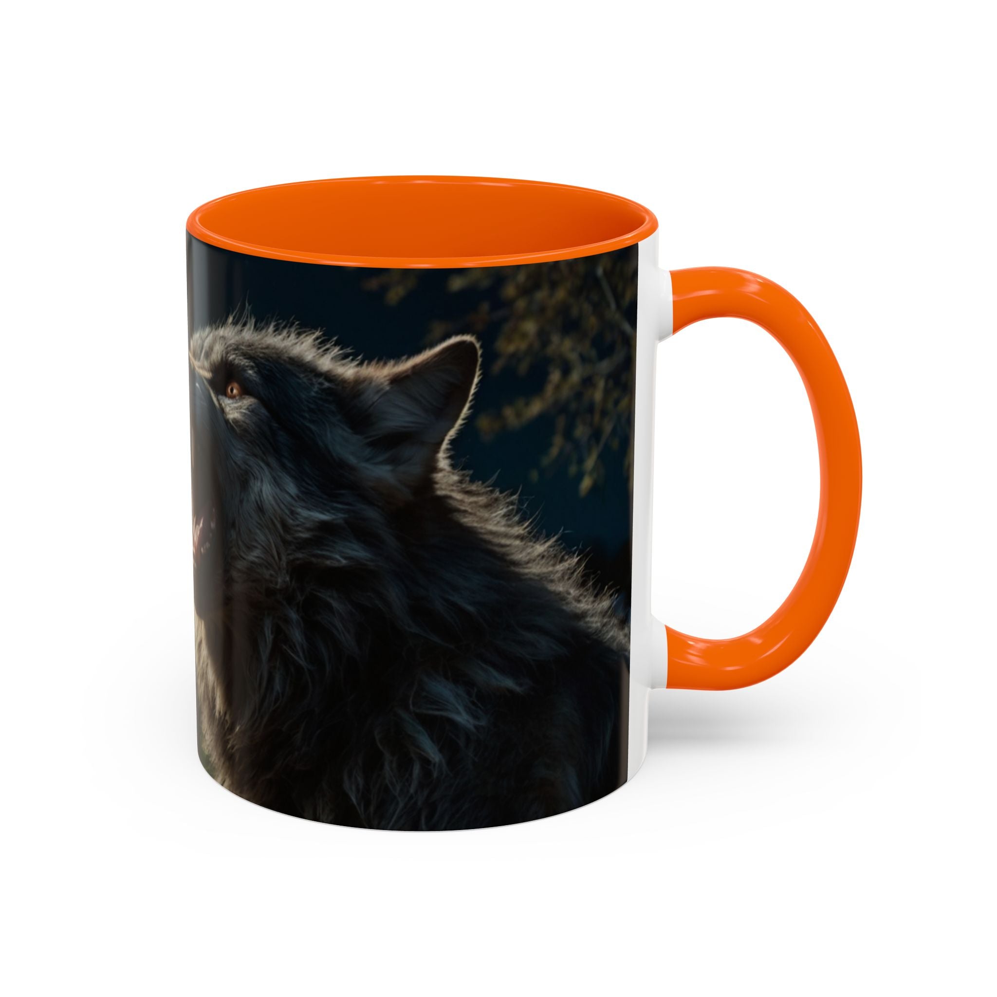 werewolf Howling Wolf Accent Coffee Mug – Gothic Cemetery Night Design (11/15oz) fantasy horror