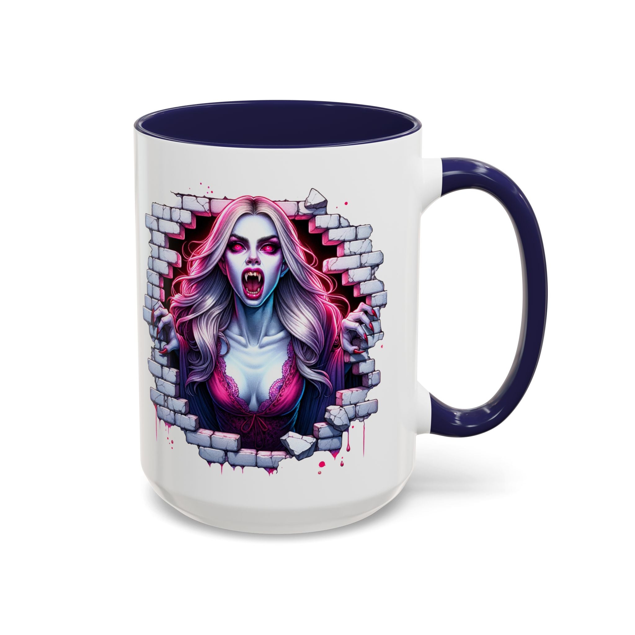Vampire Wall Art Coffee Mug - Gothic,  Perfect Gift for Halloween, Unique Art Mug, Monster Mug, Fantasy Drinkware