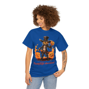 Halloween t shirt pumpkin western style shootout funny fall fun scary stocking stuffer for whole family  cotton tee