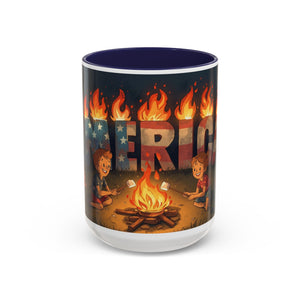 Patriotic Camping Coffee Mug - Fun America Design, Perfect for , Campfire Gatherings, Super for Gifts