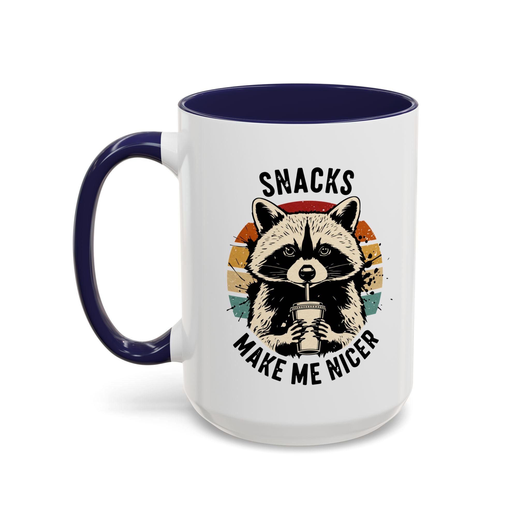 Snacks Make Me Nicer Raccoon Accent Coffee Mug (11/15oz)