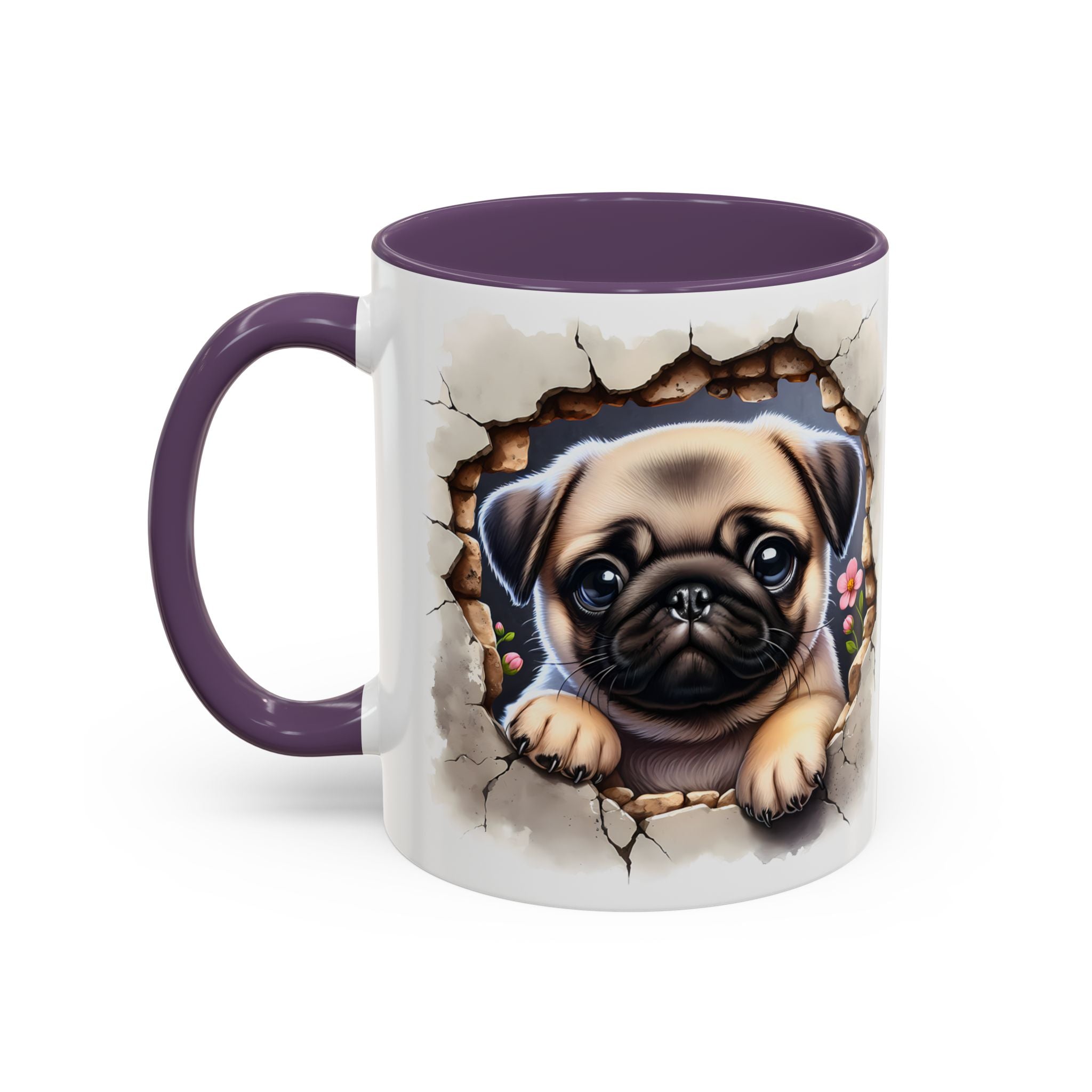 Pug In A Wall Coffee Mug - Cozy Ceramic Cup for Dog Lovers - Cute Pet Gift for Birthdays, Anniversaries, and Holidays