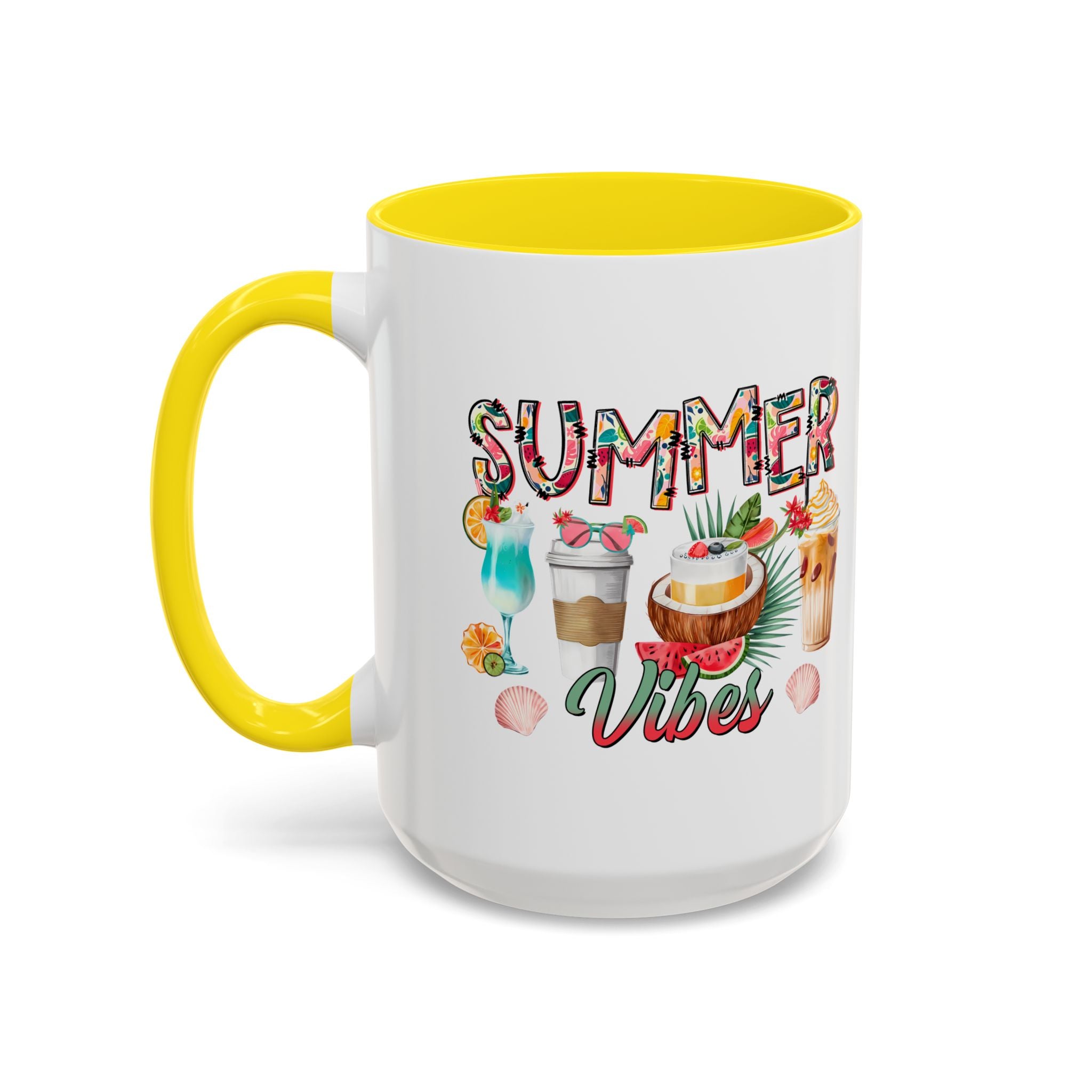 Summer Vibes Accent Coffee Mug - 11oz & 15oz - Perfect for Sunny Days & Celebrations