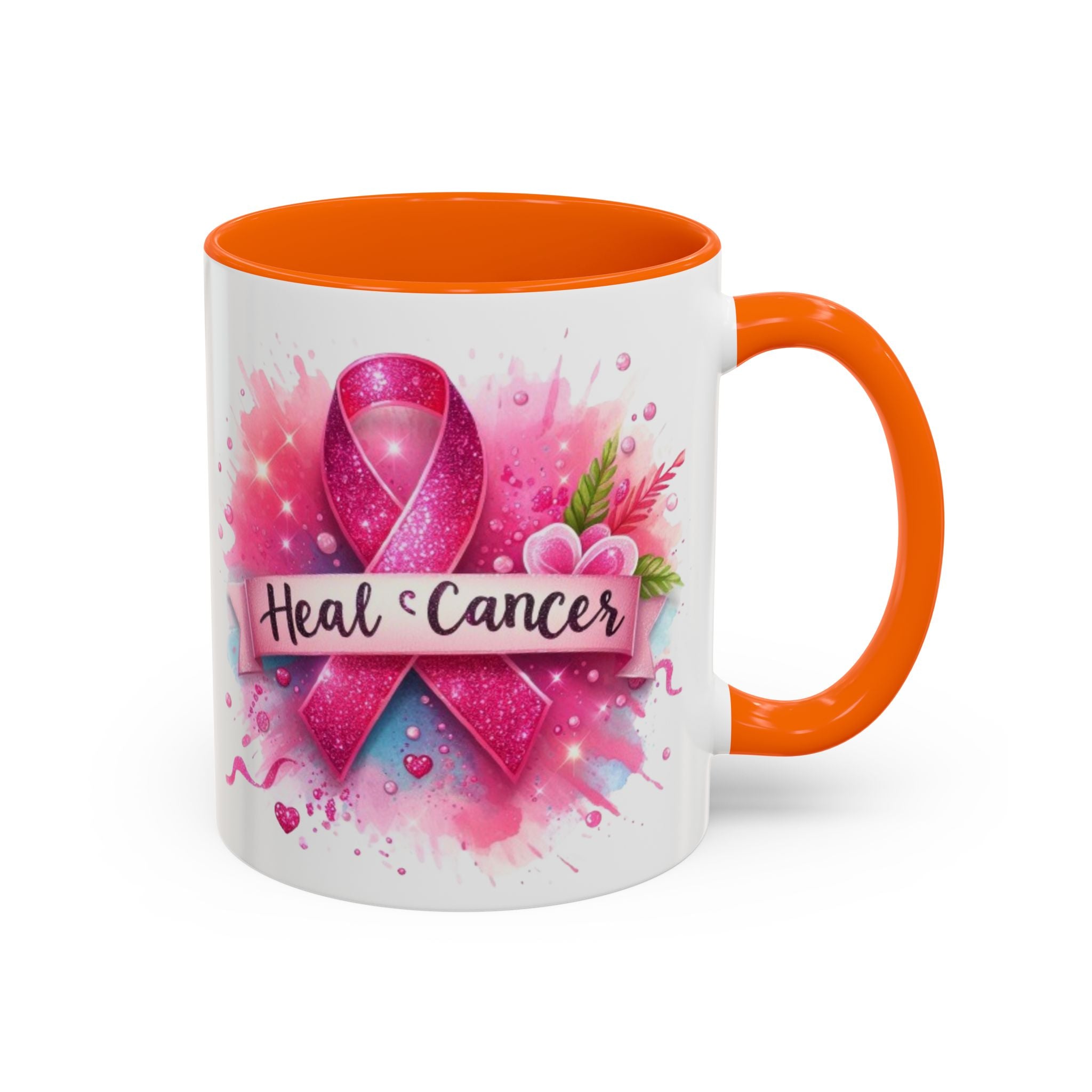 Pink Ribbon Healing Coffee Mug | Support Cancer Awareness | Inspirational Gift | Breast Cancer Support | 11oz & 15oz Options