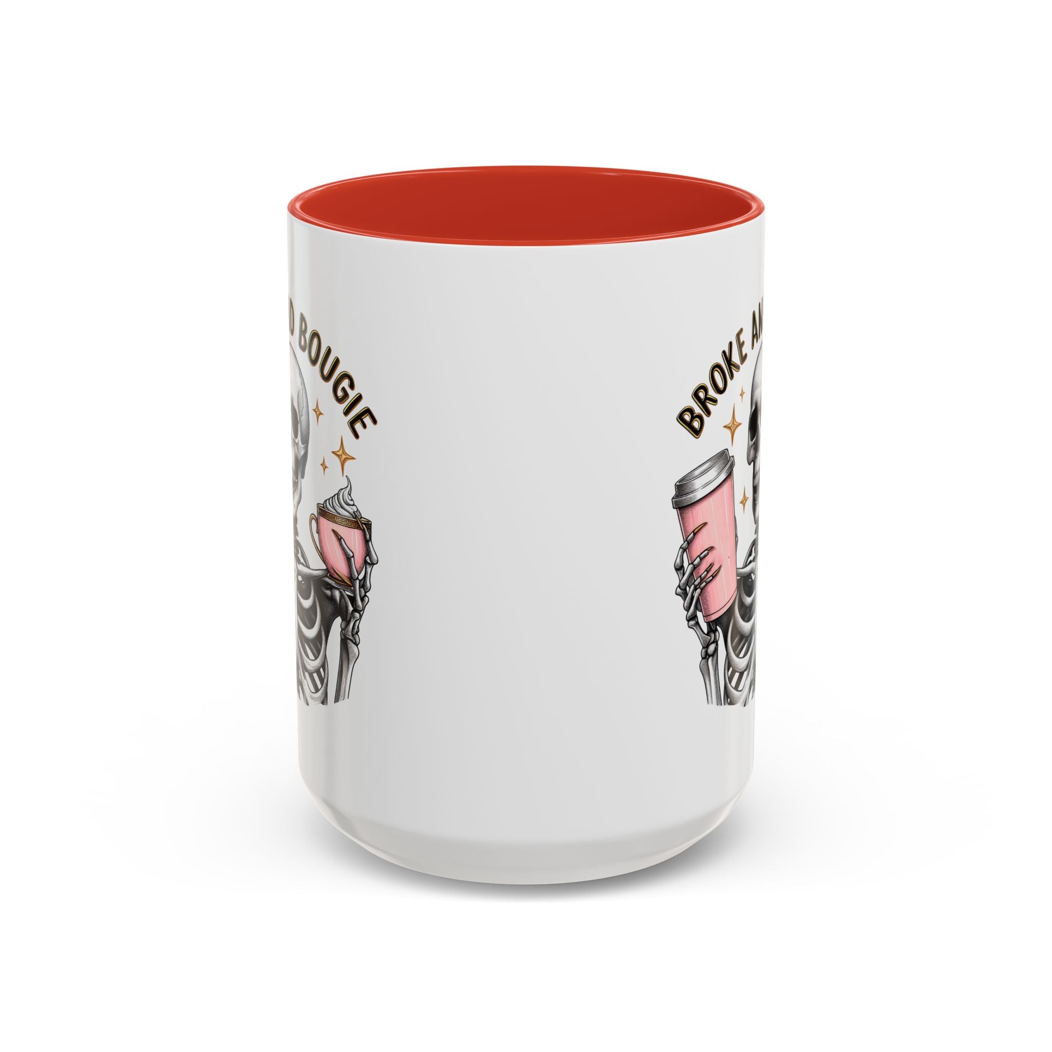 Broke and Bougie Coffee Mug, Skeleton Mug, Halloween Mug, Unique Gift for Coffee Lovers, Spooky Decor