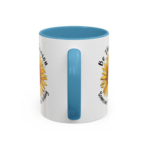 Sunflower Smile Accent Coffee Mug - Cheerful Gift for Friends, Inspirational Mug, 11oz/15oz, Daily Motivation, Brighten Someone's Day