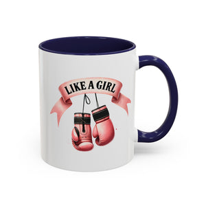 Boxing Motivation Coffee Mug | Like a Girl | Empowerment Gift, Sports Mug, Inspirational Gift, Fitness Accessory, Coffee Lover