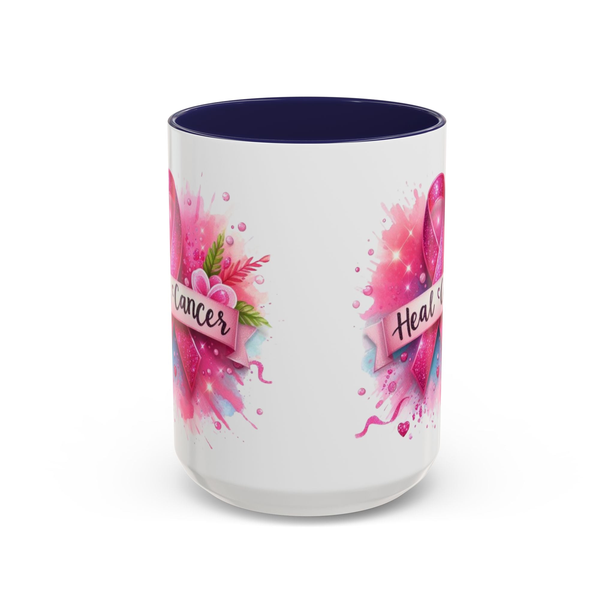 Pink Ribbon Healing Coffee Mug | Support Cancer Awareness | Inspirational Gift | Breast Cancer Support | 11oz & 15oz Options