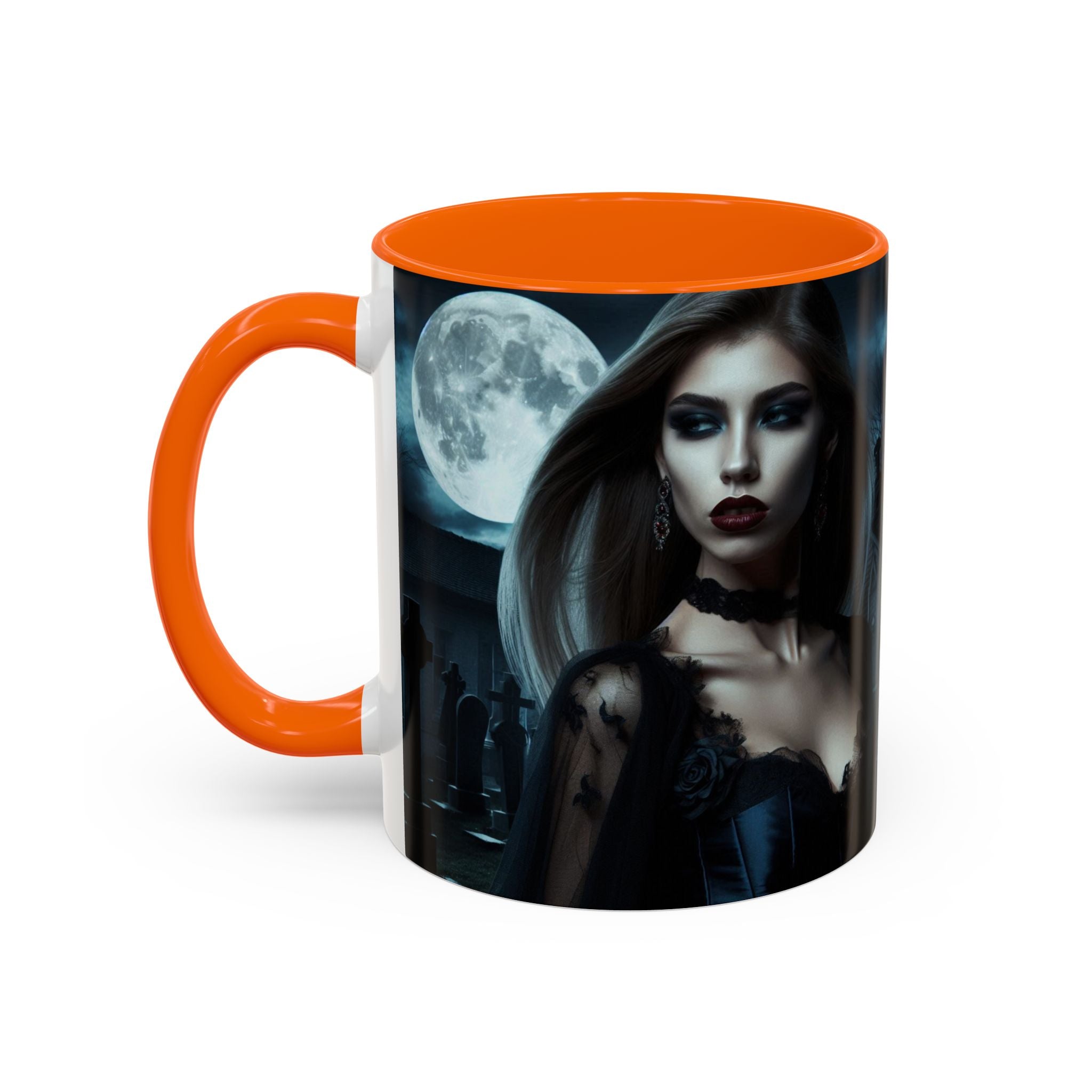 sexy young woman vampire Gothic Moonlit Accent Coffee Mug - 11 or 15oz