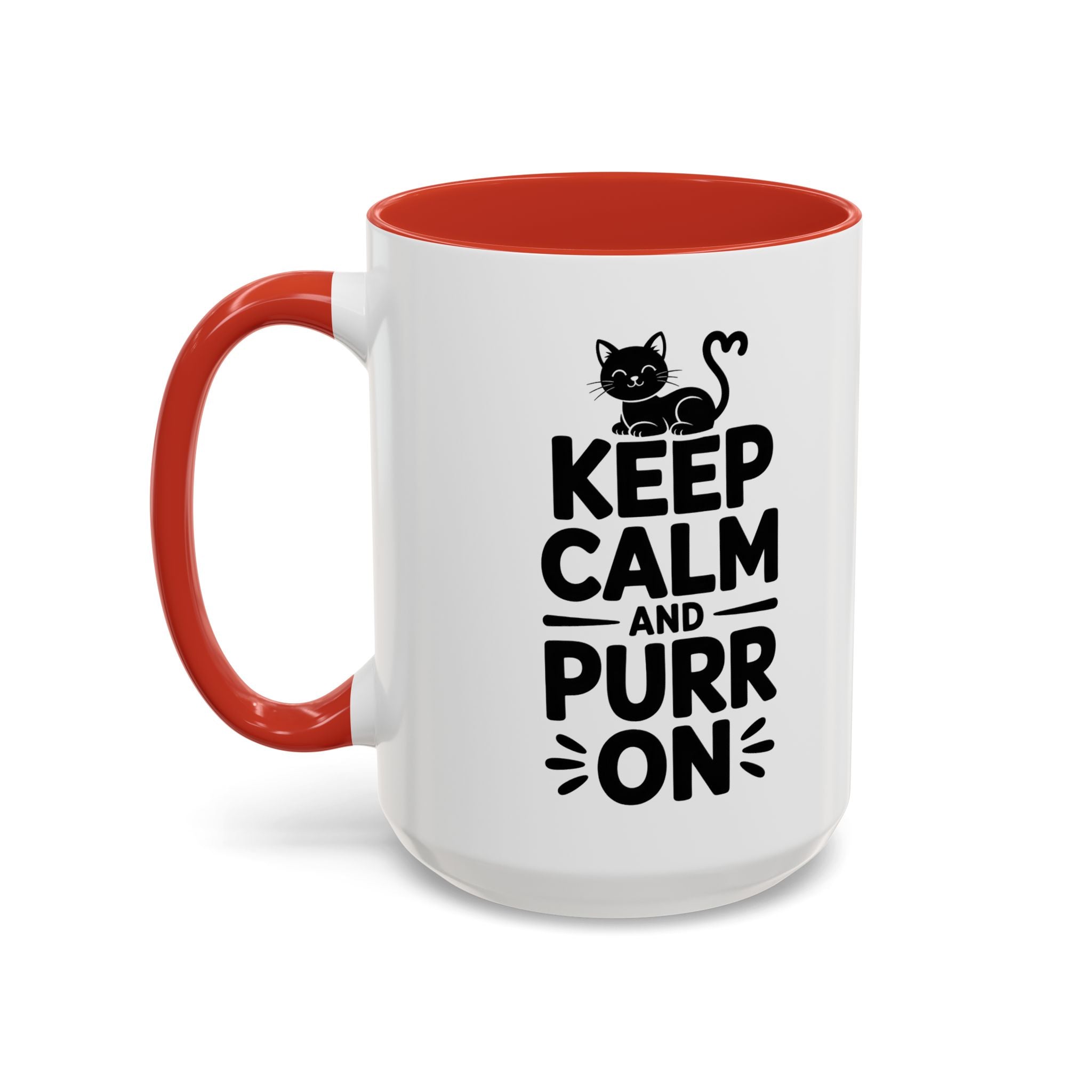 cat Keep Calm and Purr On Coffee Mug animal lover kitten