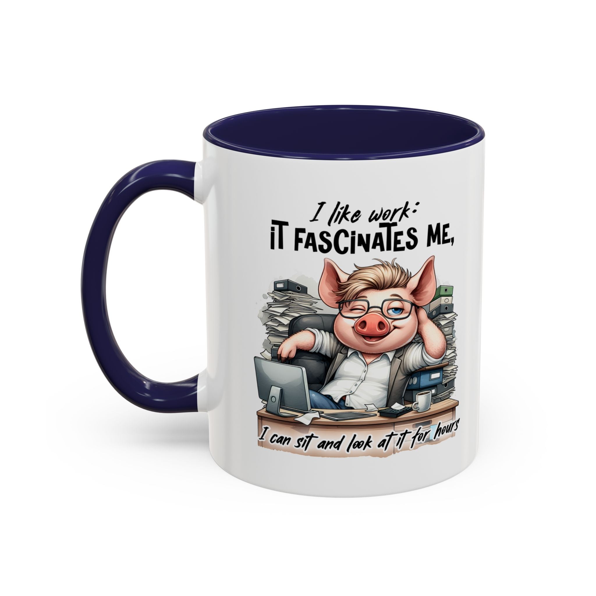 Whimsical Pig Coffee Mug, Funny Gift for Animal Lovers, Unique Office Mug, Cute Coffee Cup, Perfect for Birthdays, Holidays