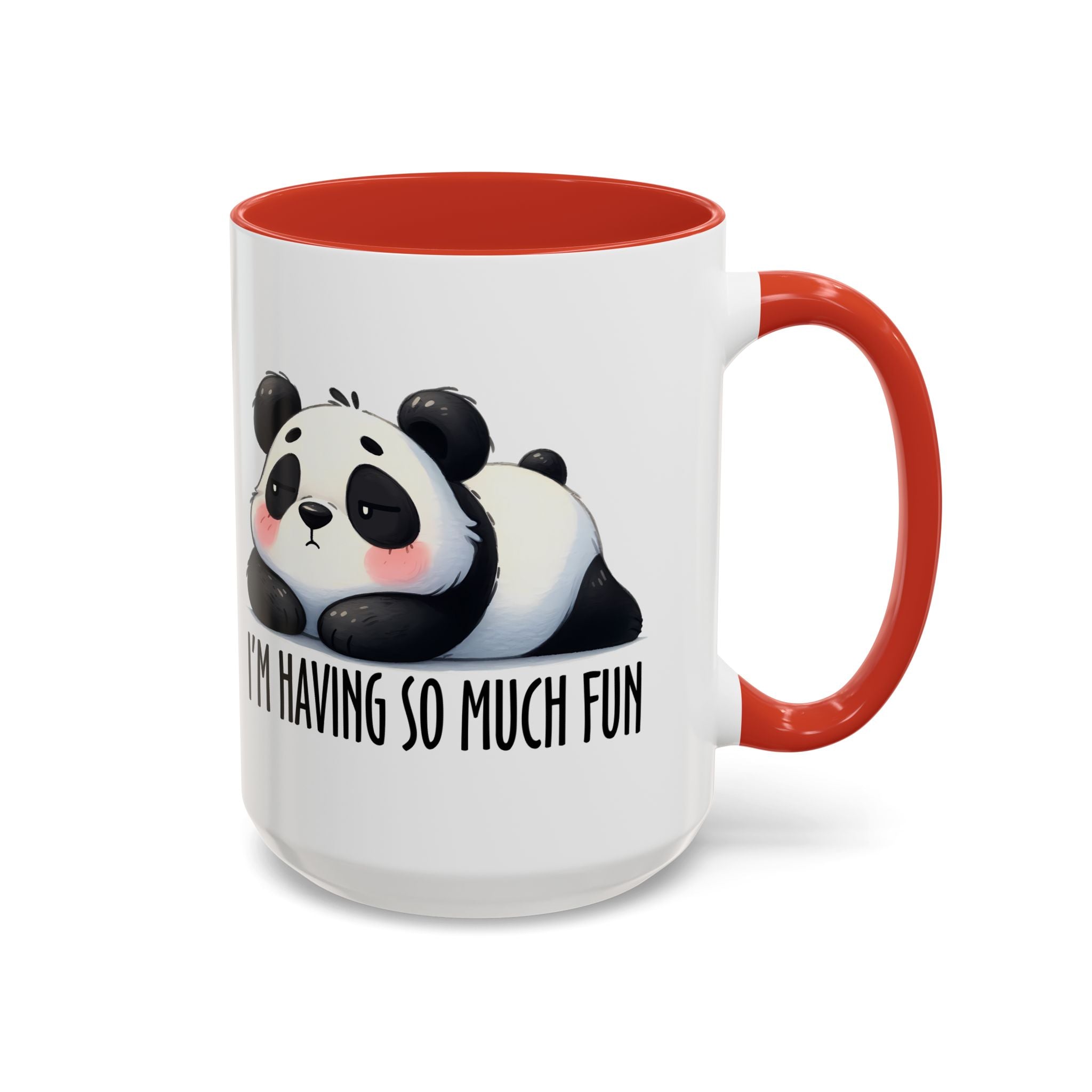 Cute Panda Coffee Mug – “I’m Having So Much Fun” Accent Mug (11/15 oz)